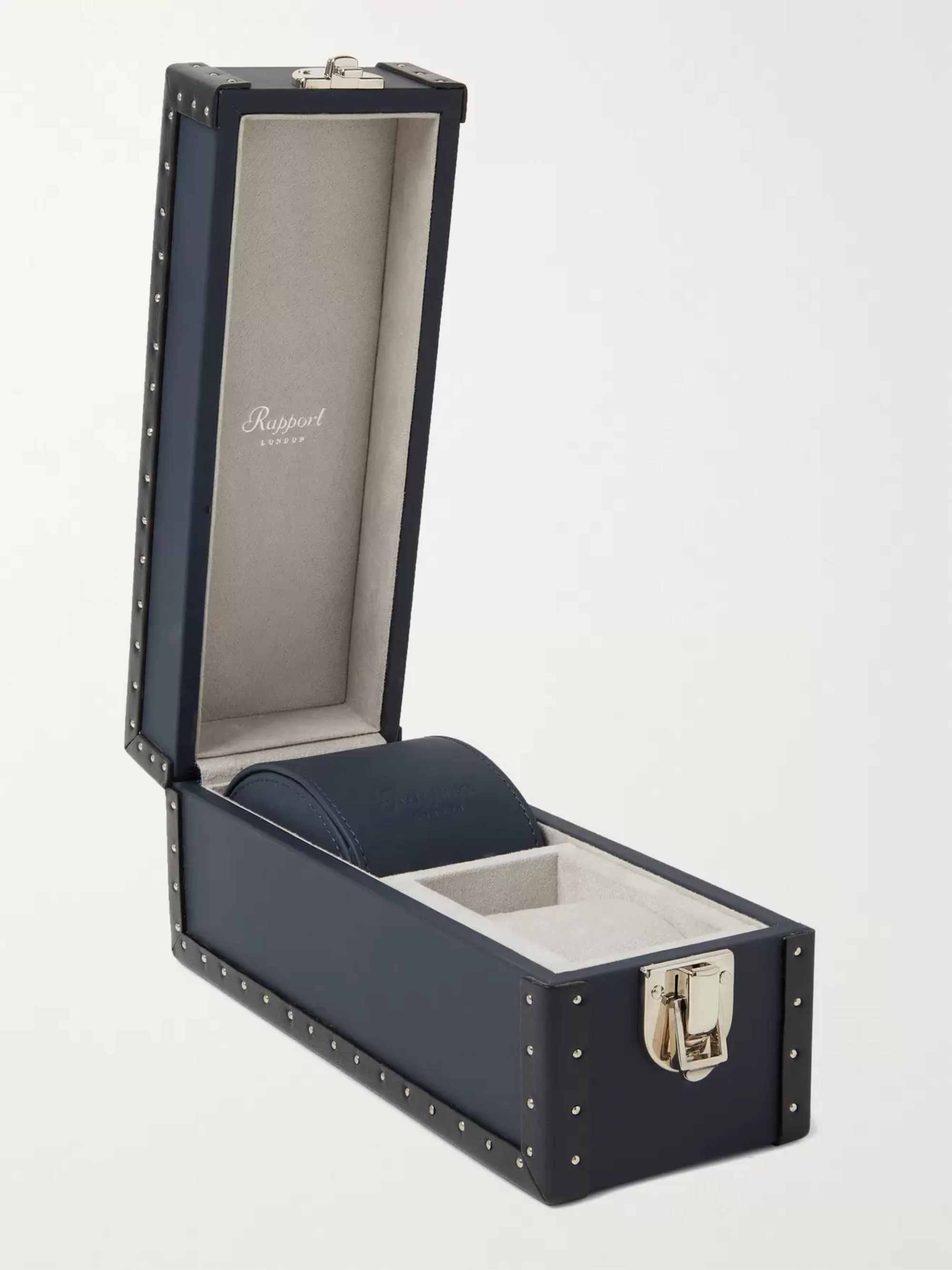 RAPPORT LONDON Kensington Studded Leather Two-Watch Box