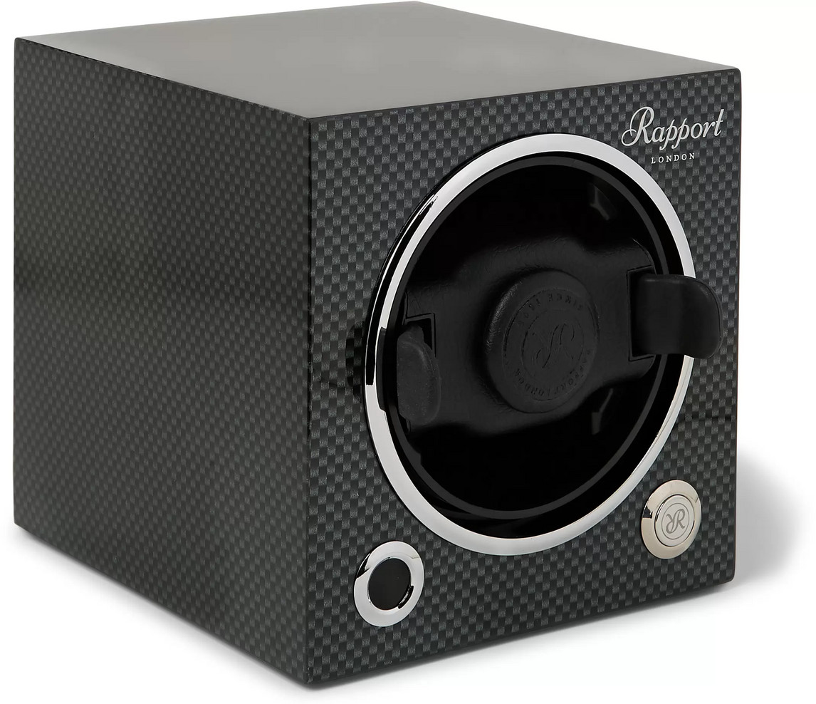 Rapport London Evo Cube Lacquered Wood Watch Winder In Black