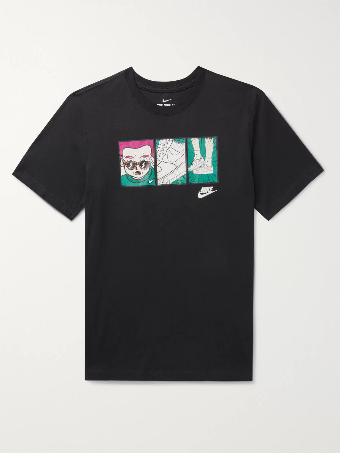 Nike Printed Cotton-jersey T-shirt In Black