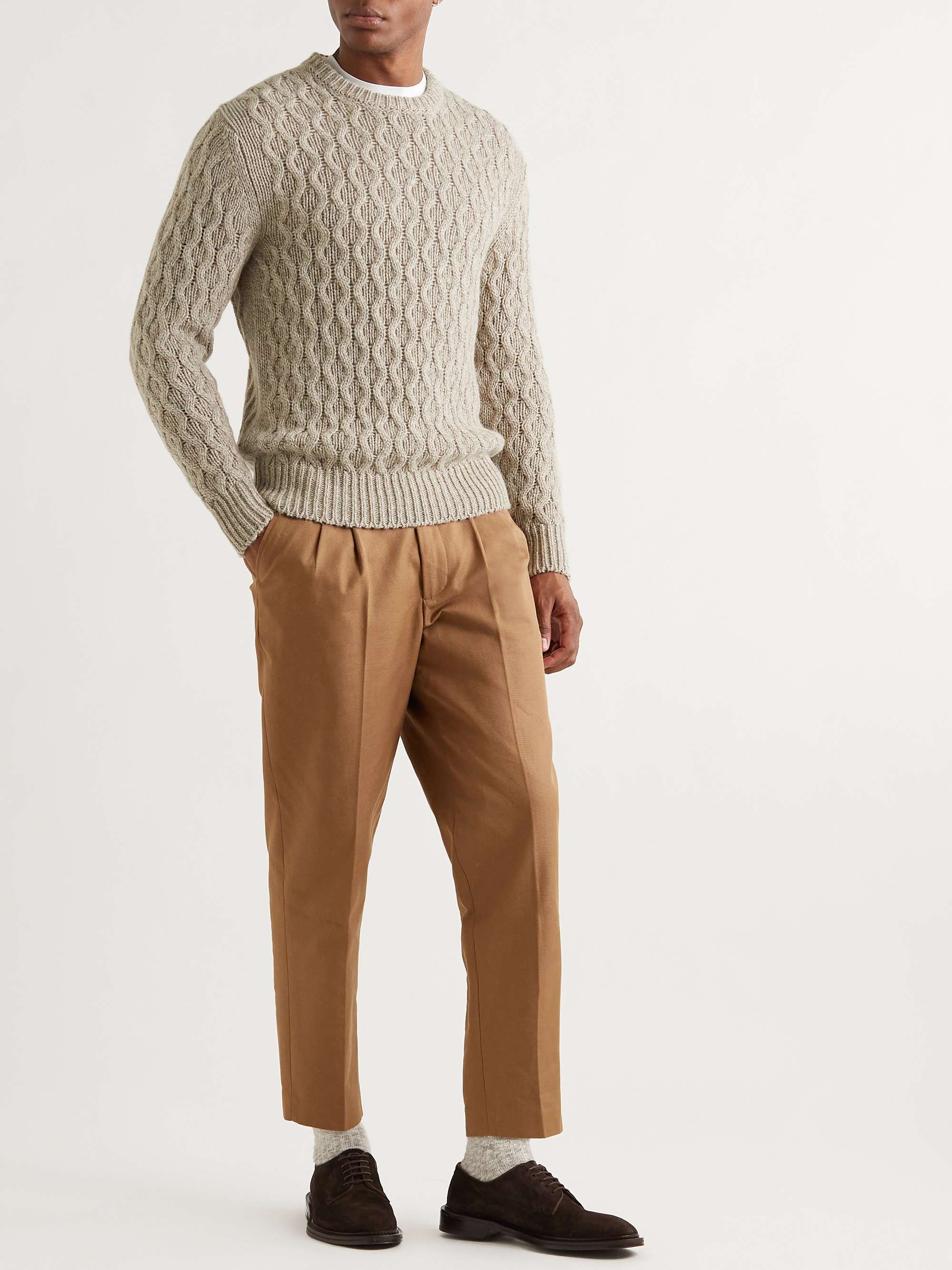 MR P. Slim-Fit Cable-Knit Alpaca-Blend Sweater