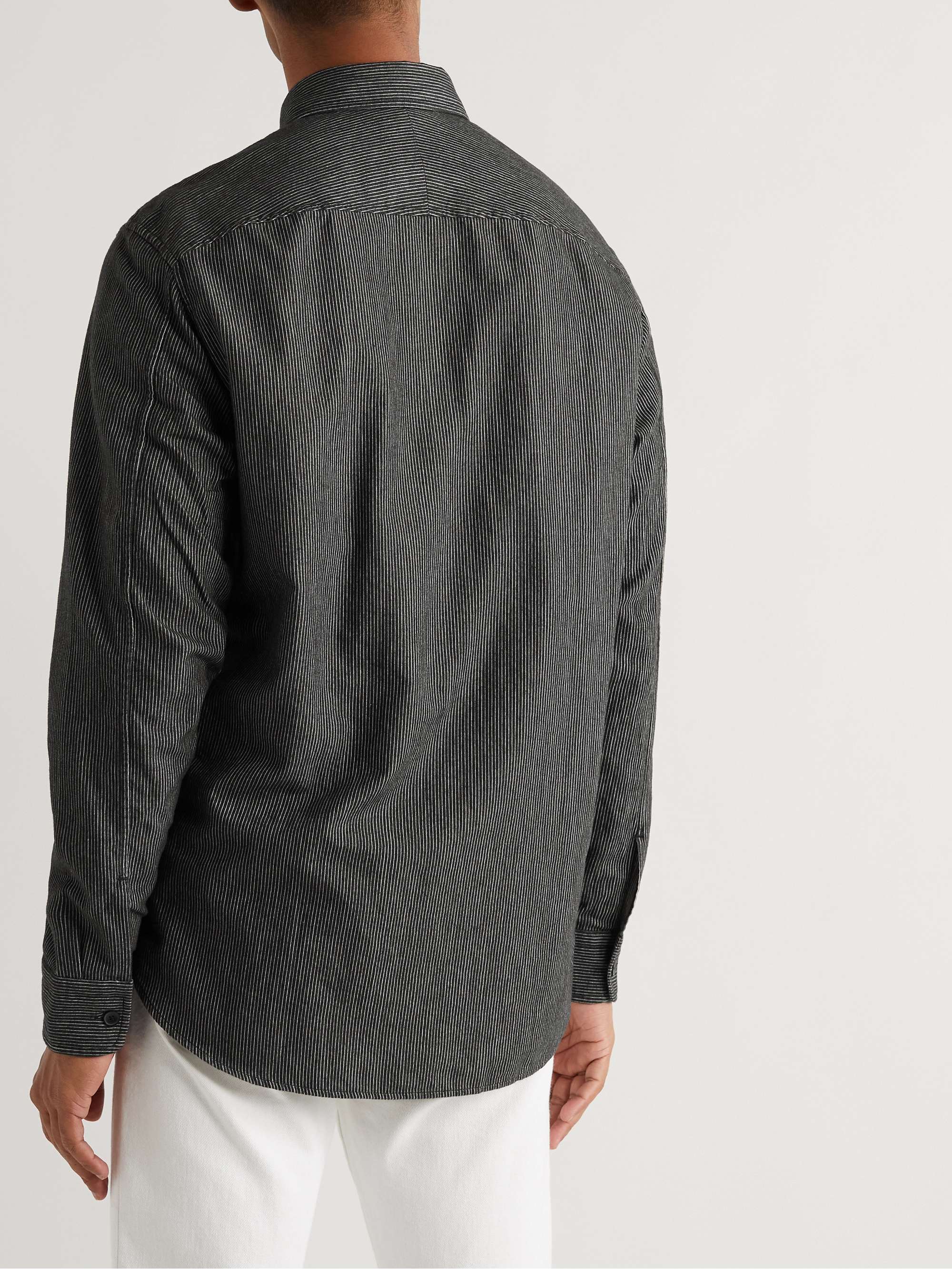 MR P. Pinstriped Cotton-Flannel Shirt