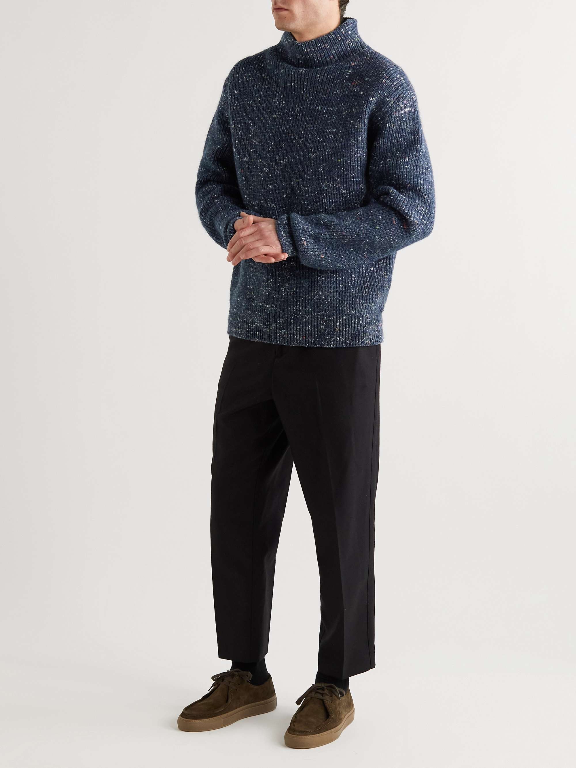 MR P. Ribbed Donegal Merino Wool-Blend Sweater