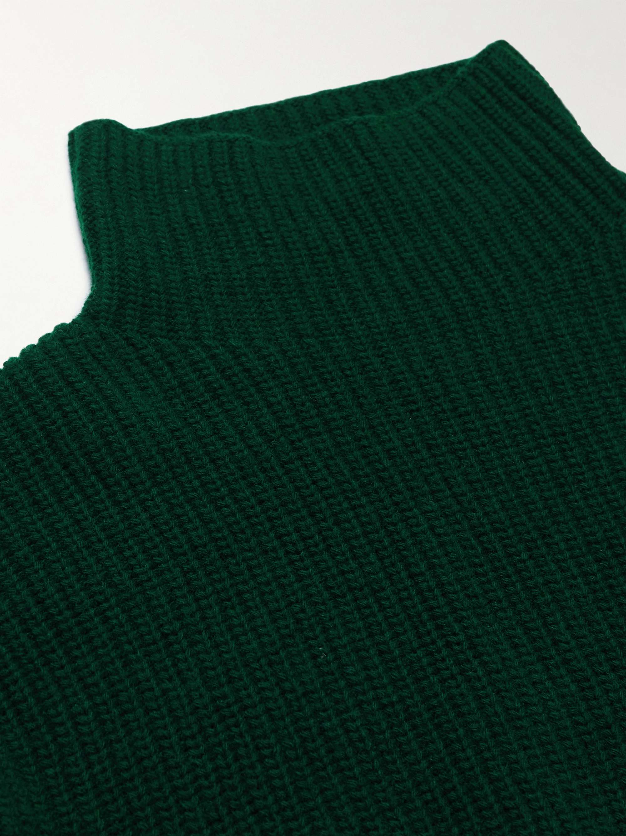 MR P. Stand-Collar Ribbed Virgin Wool Sweater