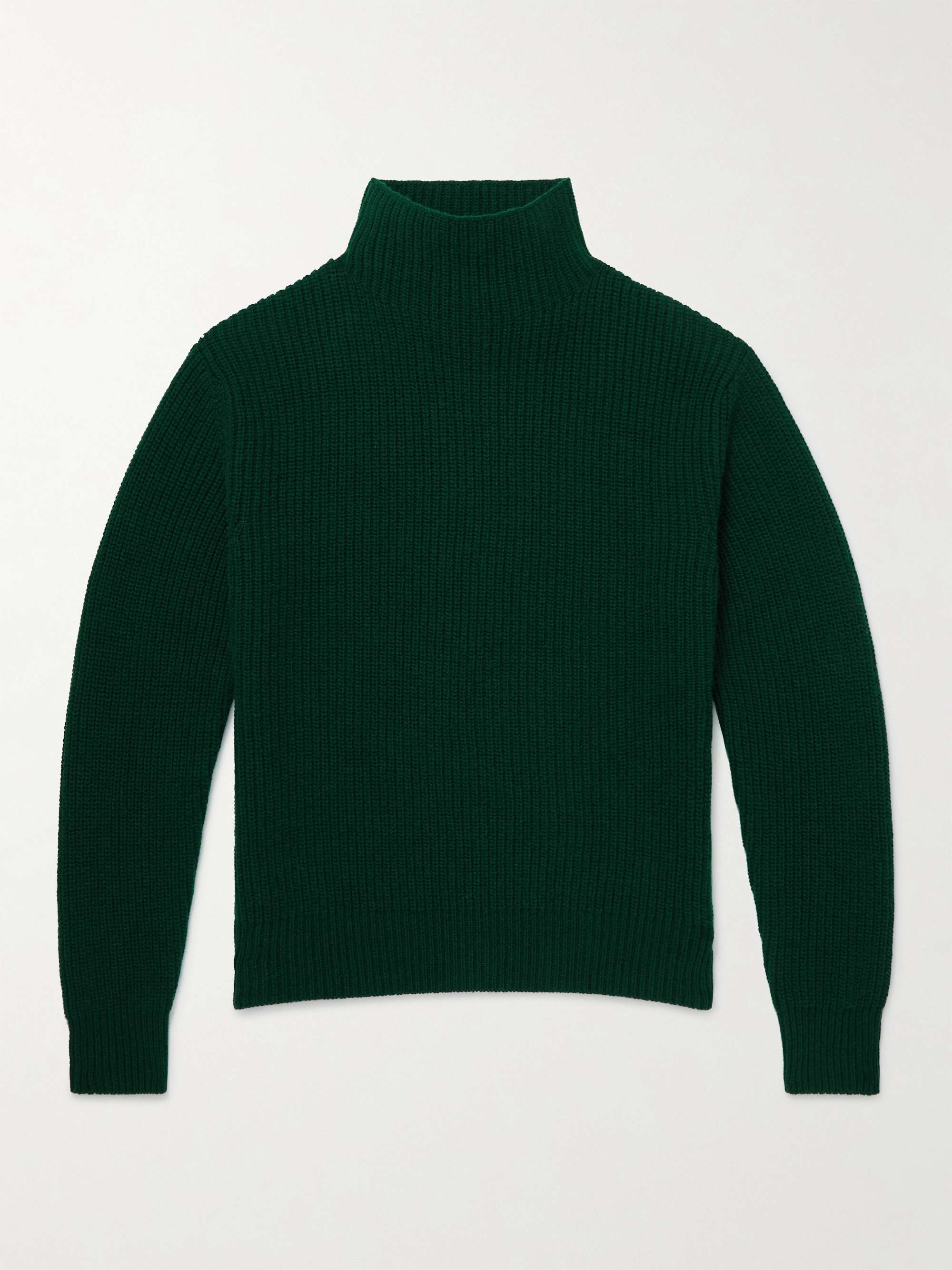 MR P. Stand-Collar Ribbed Virgin Wool Sweater
