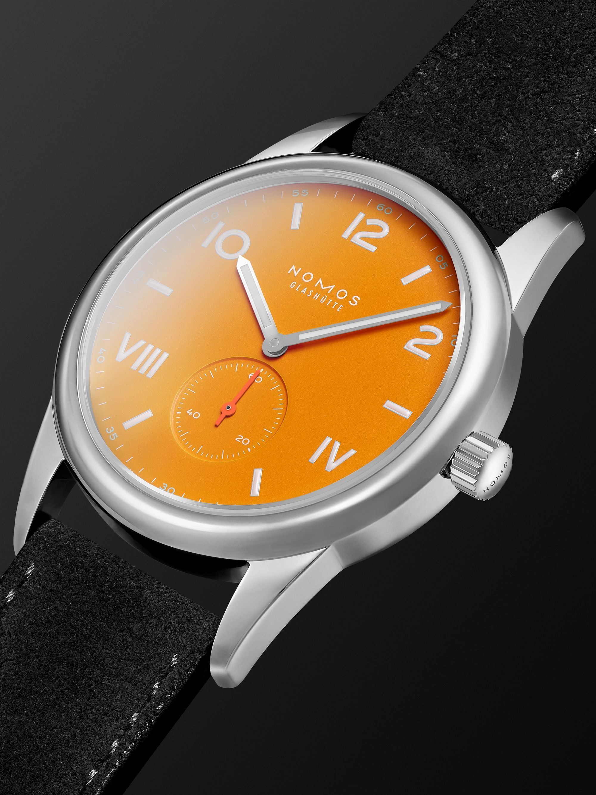 NOMOS GLASHÜTTE Club Campus Hand-Wound 38mm Stainless Steel and Leather Watch, Ref. No. 729
