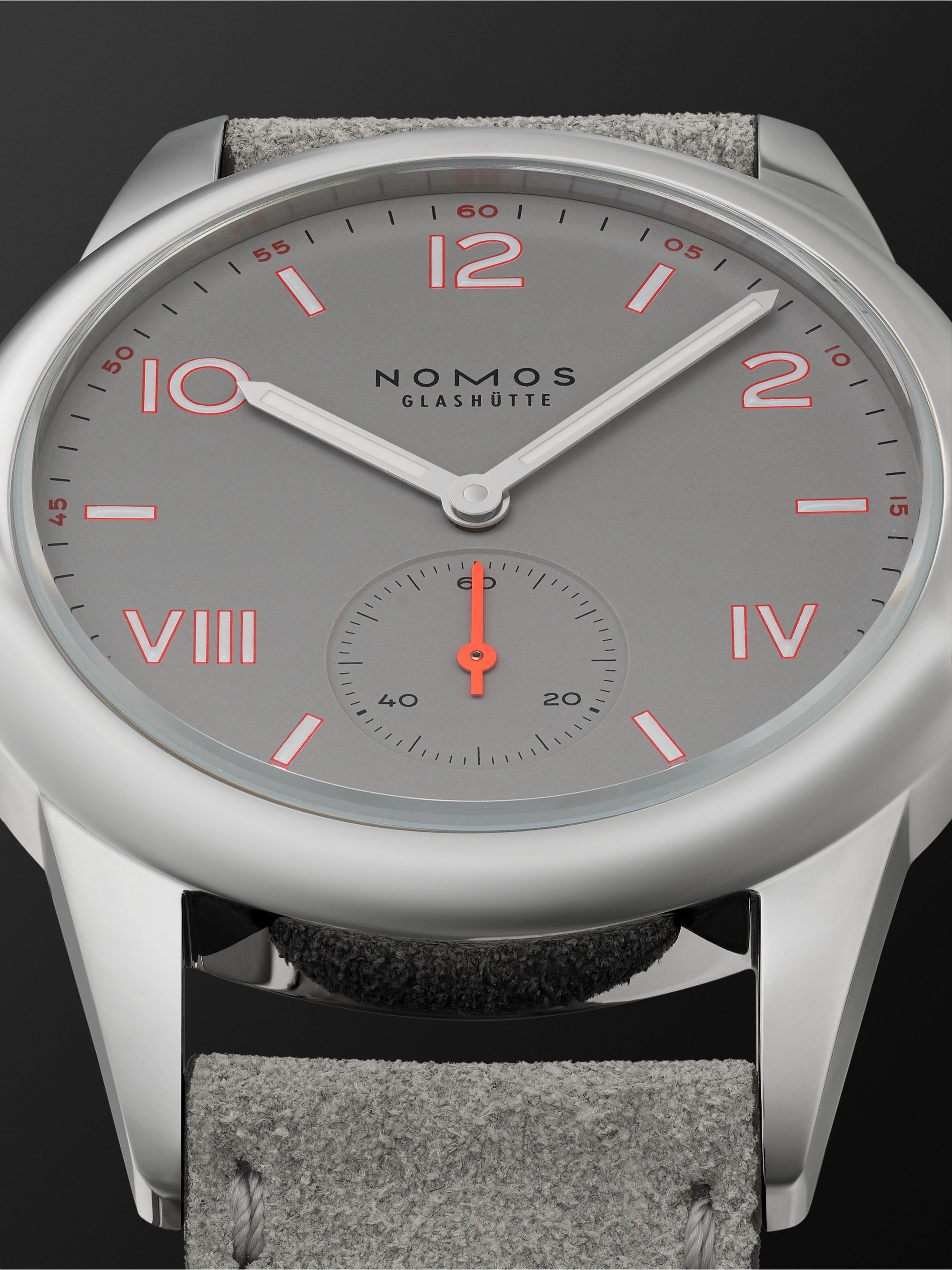 NOMOS GLASHÜTTE Club Campus Hand-Wound 36mm Stainless Steel and Leather Watch, Ref. No. 712