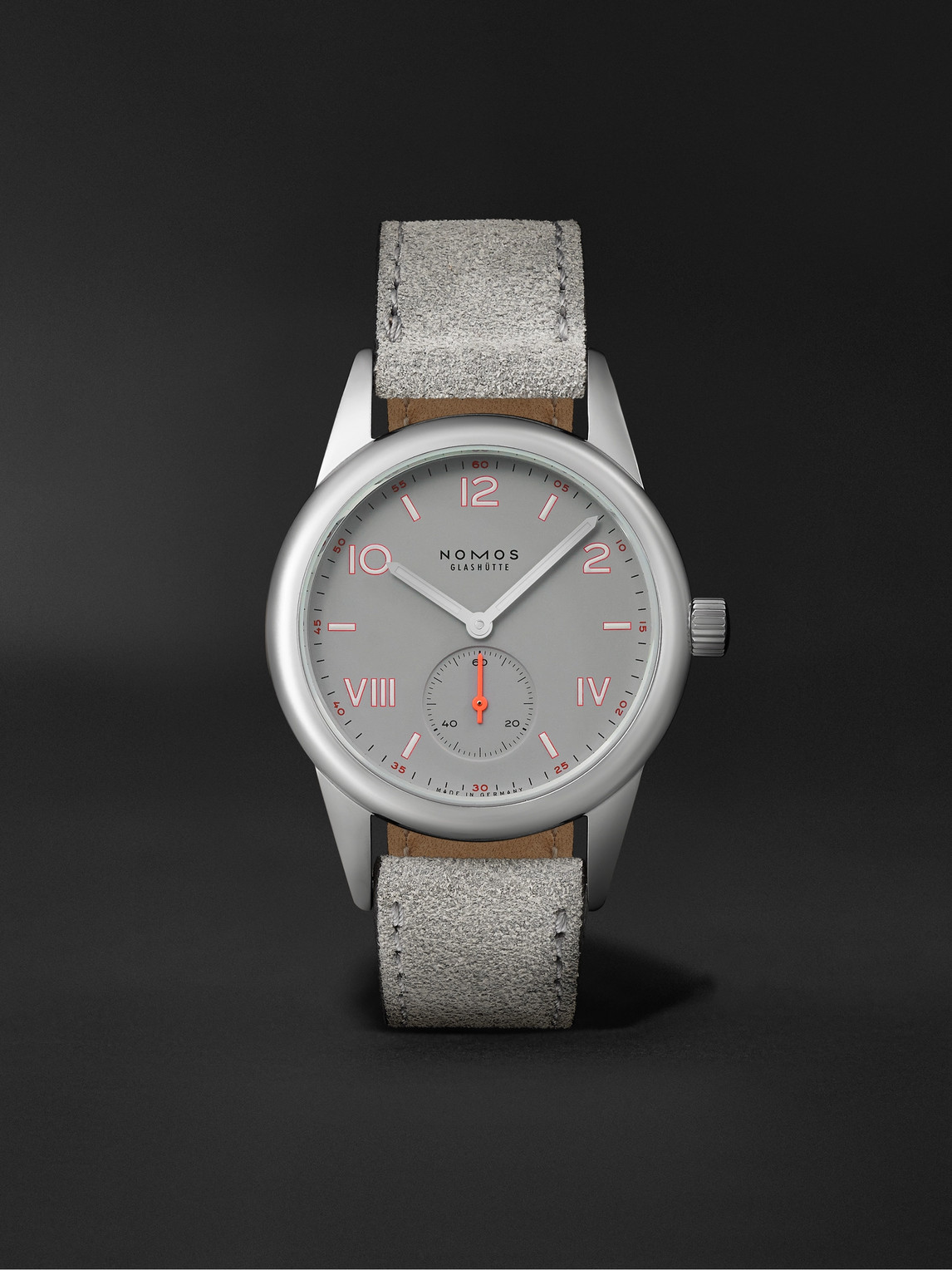 Nomos Glashütte Club Campus Hand-wound 36mm Stainless Steel And Leather Watch, Ref. No. 712 In Gray