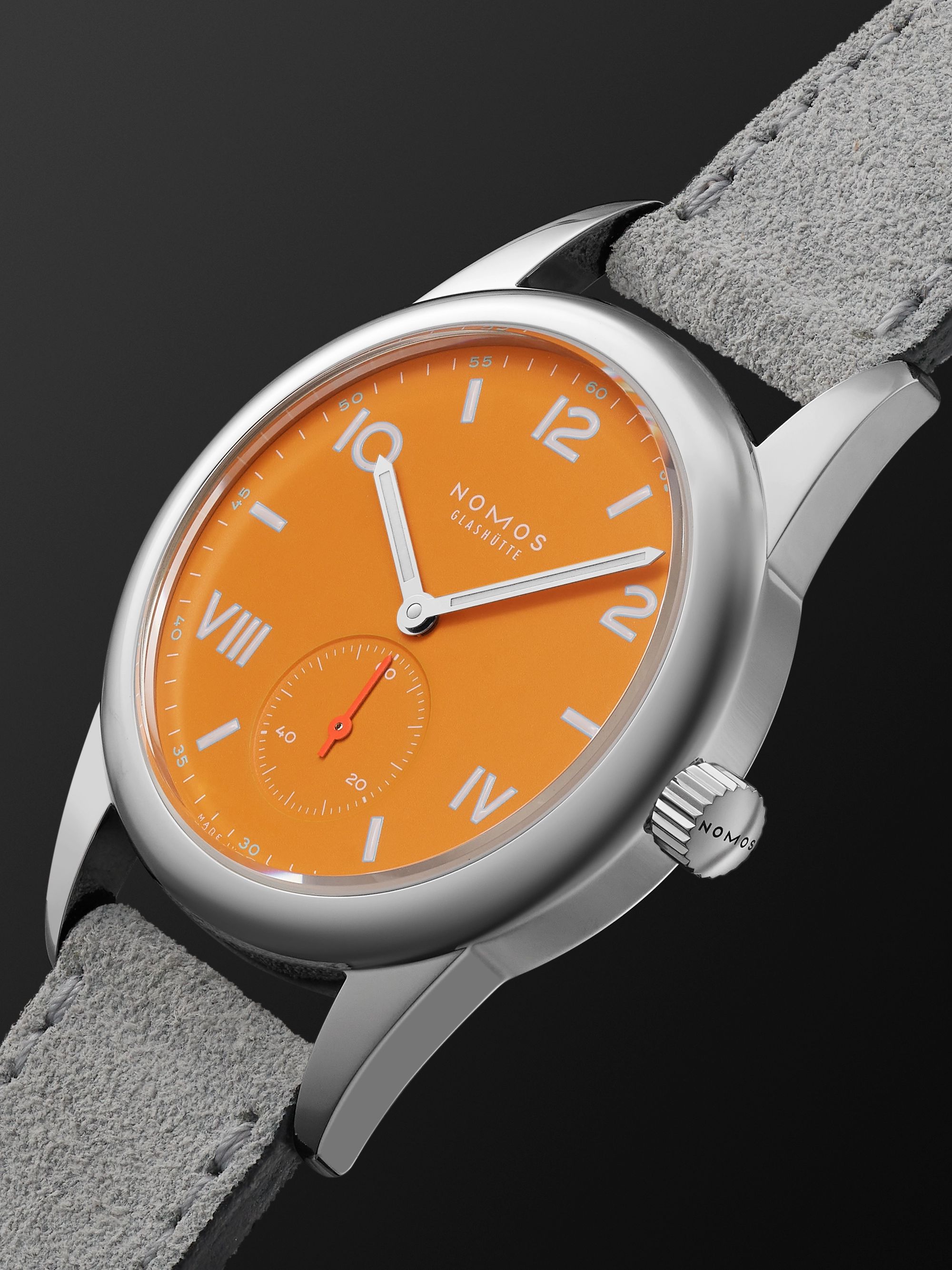 NOMOS GLASHÜTTE Club Campus Hand-Wound 36mm Stainless Steel and Leather Watch, Ref. No. 710