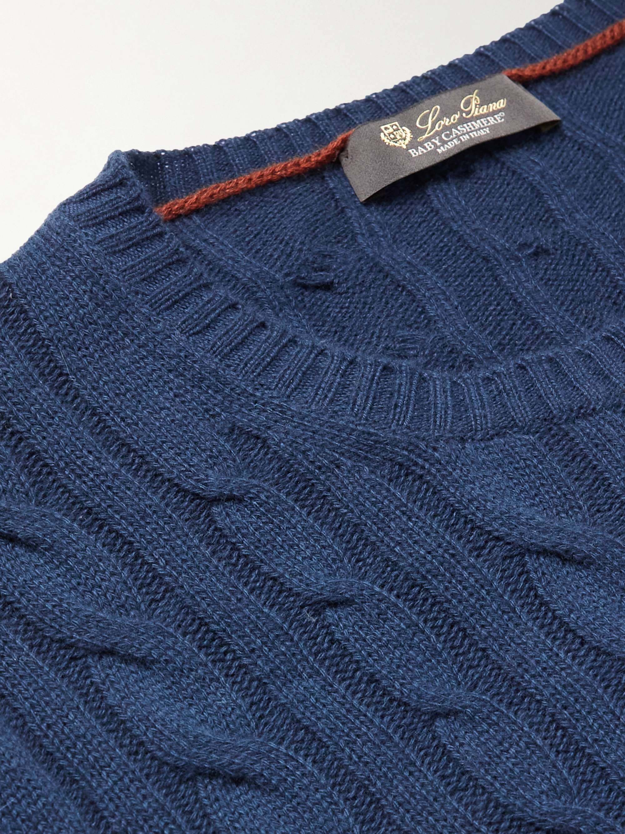 LORO PIANA Cable-Knit Baby Cashmere Sweater