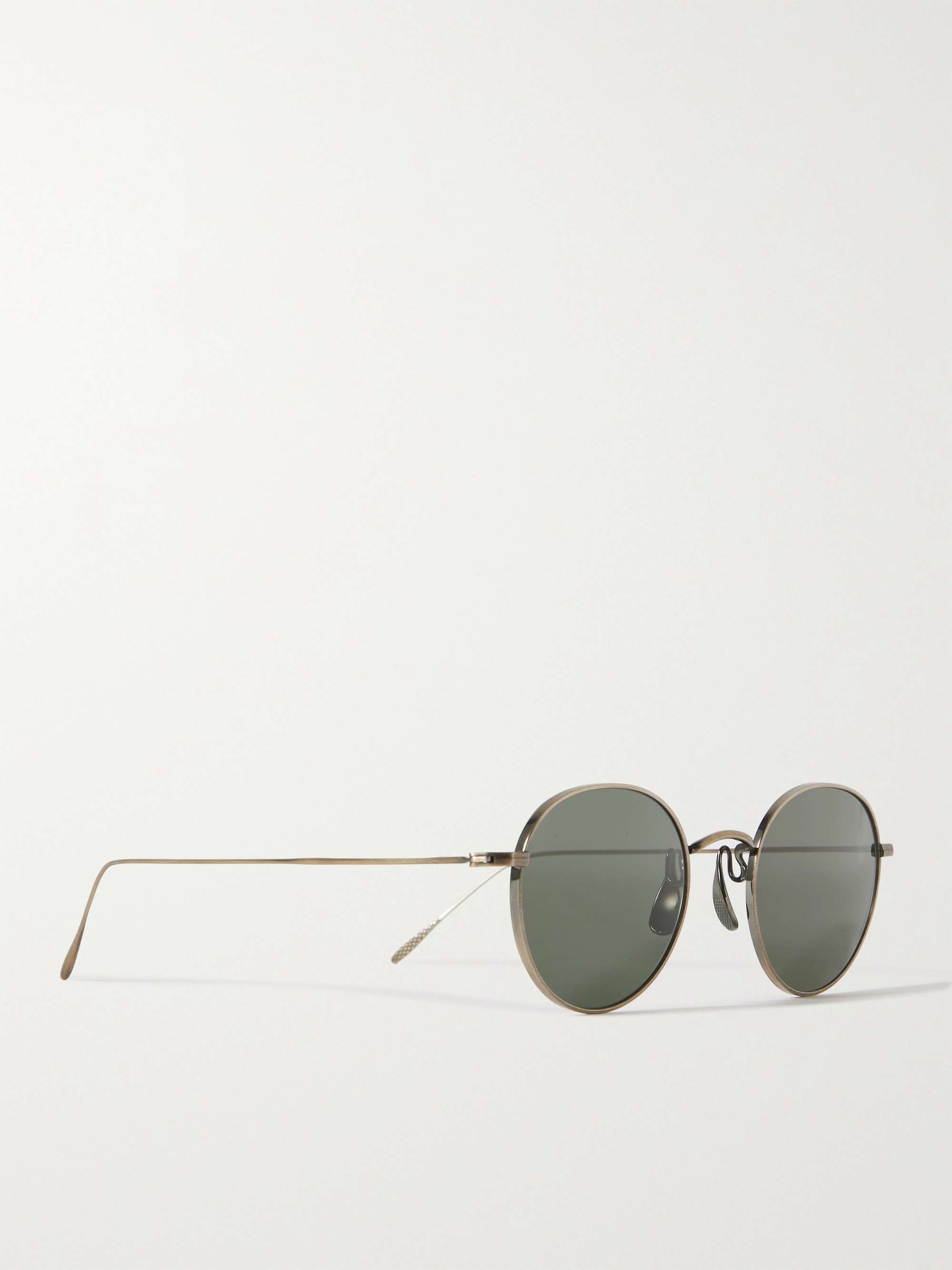 CUBITTS Morgan Round-Frame Gold-Tone Titanium Sunglasses