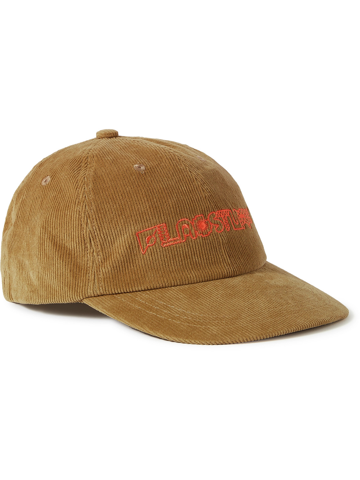 Flagstuff Logo-embroidered Cotton-corduroy Baseball Cap In Brown