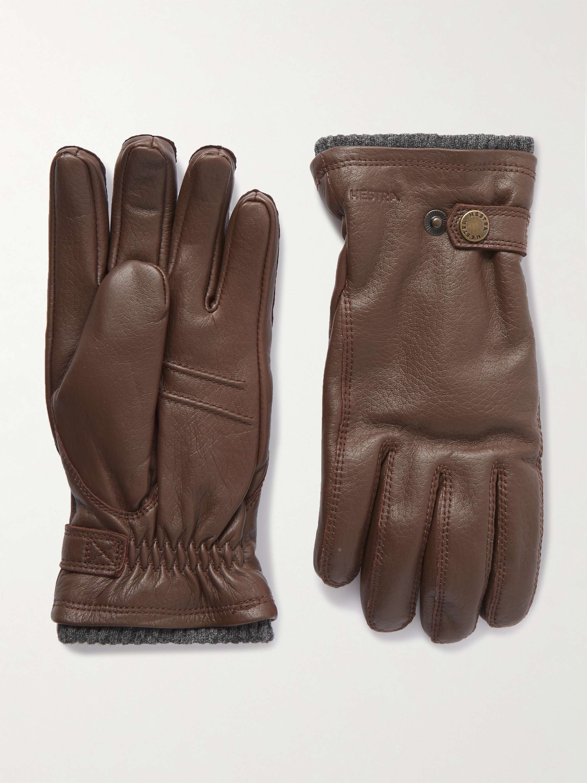 HESTRA Birger PrimaLoft Fleece-Lined Full-Grain Leather Gloves