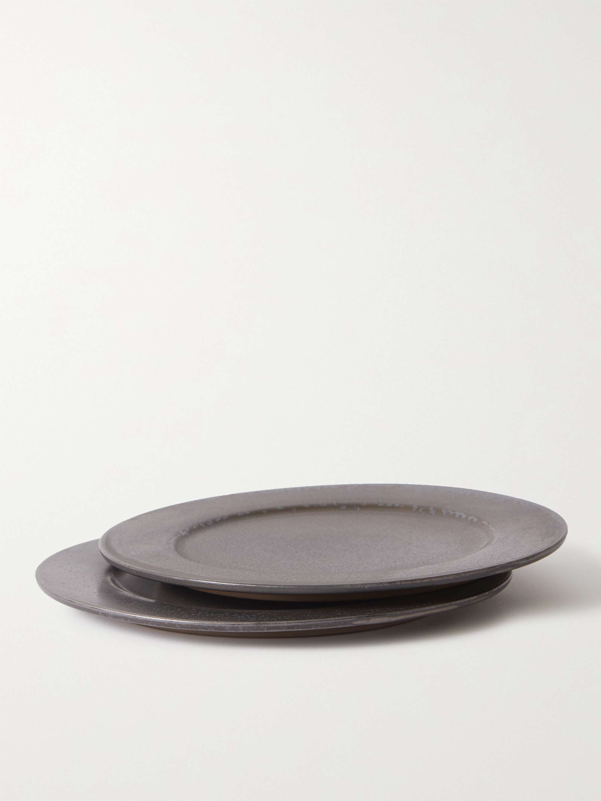 BY JAPAN + SyuRo Set of Two Medium Glazed Ceramic Plates