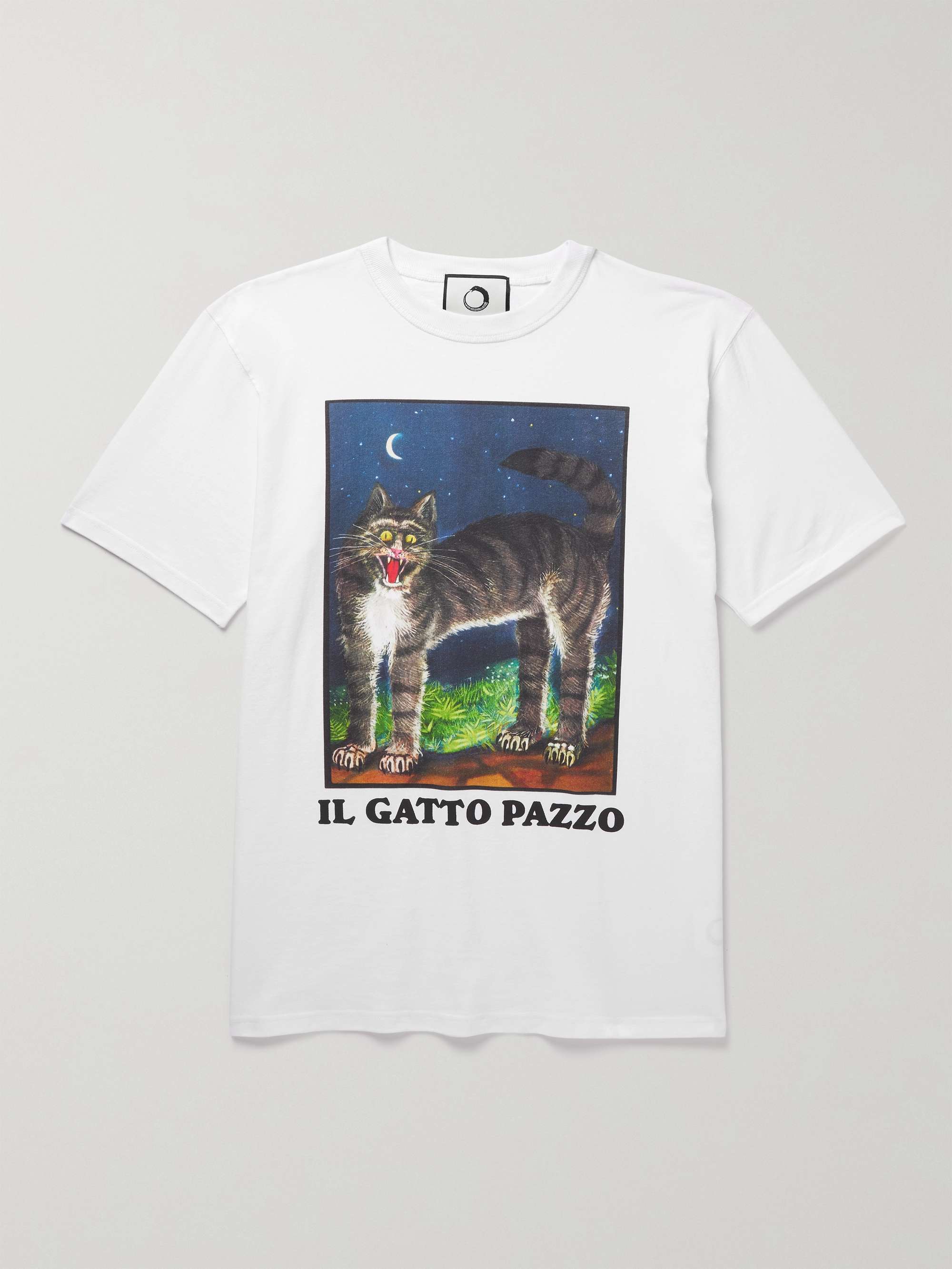 ENDLESS JOY Il Gatto Pazzo Printed Organic Cotton-Jersey T-Shirt