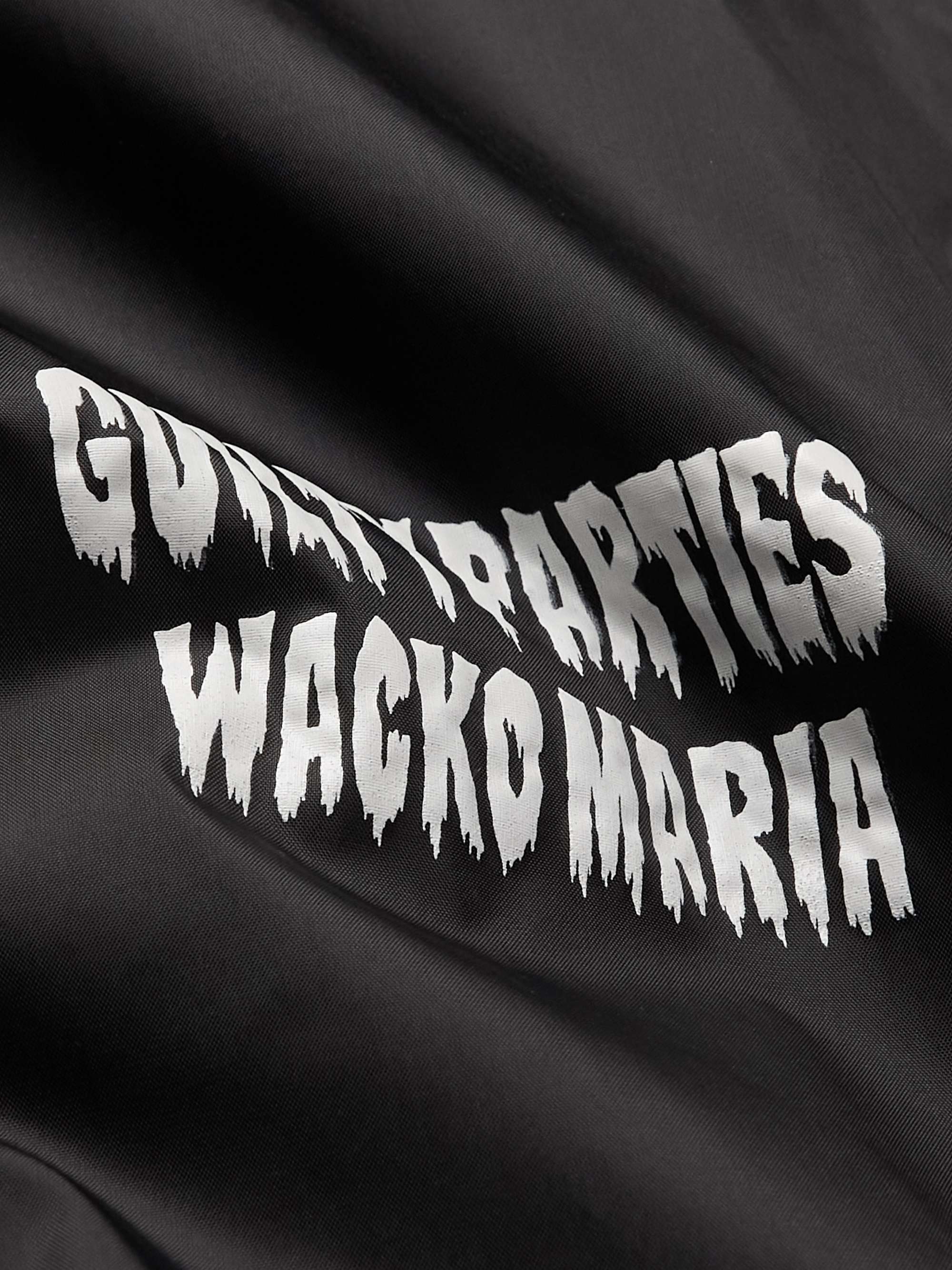 WACKO MARIA Boa Logo-Print Faux Shearling-Lined Nylon Jacket