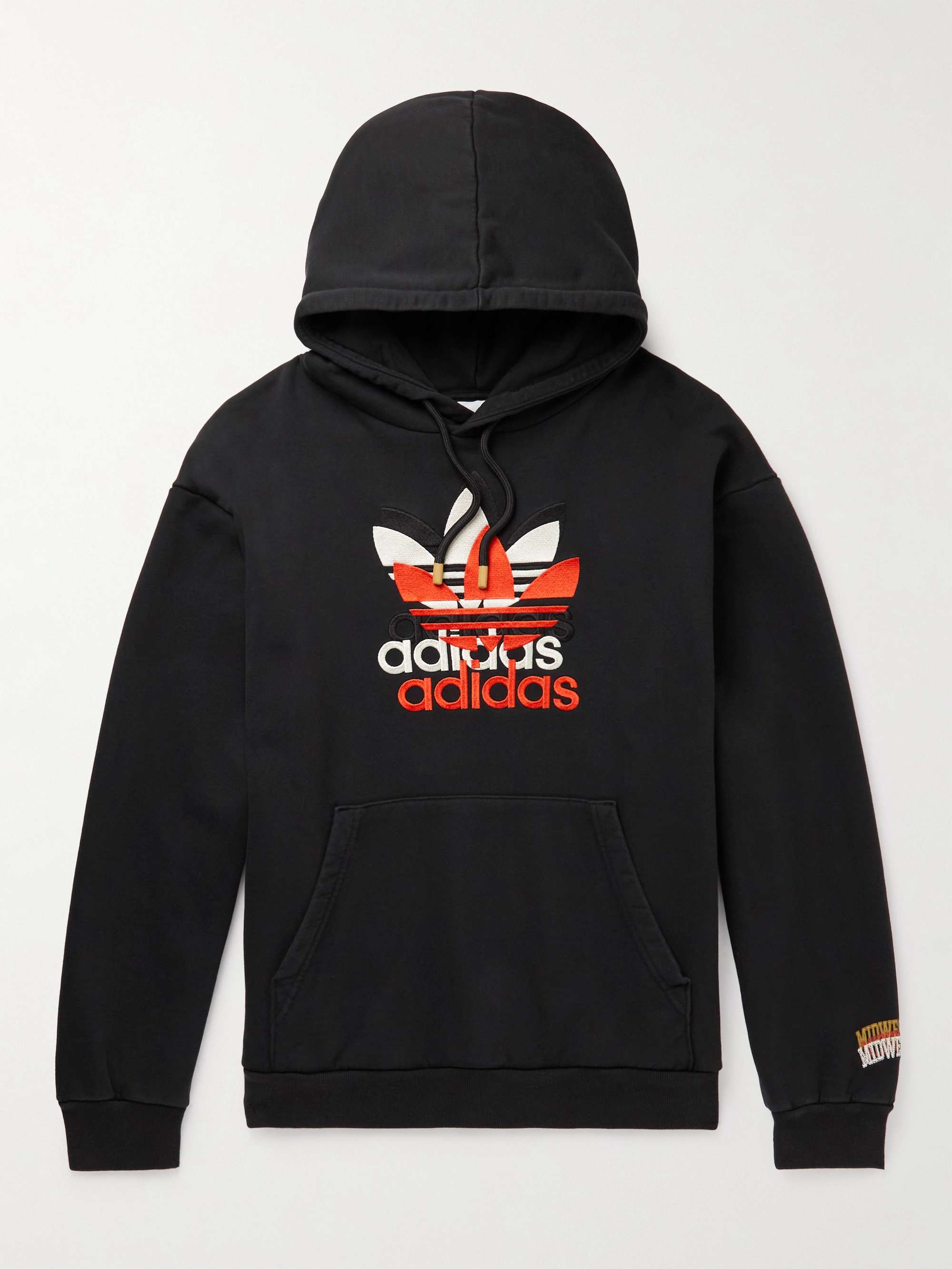 ADIDAS CONSORTIUM + Midwest Kids Logo-Embroidered Organic Cotton-Jersey Hoodie