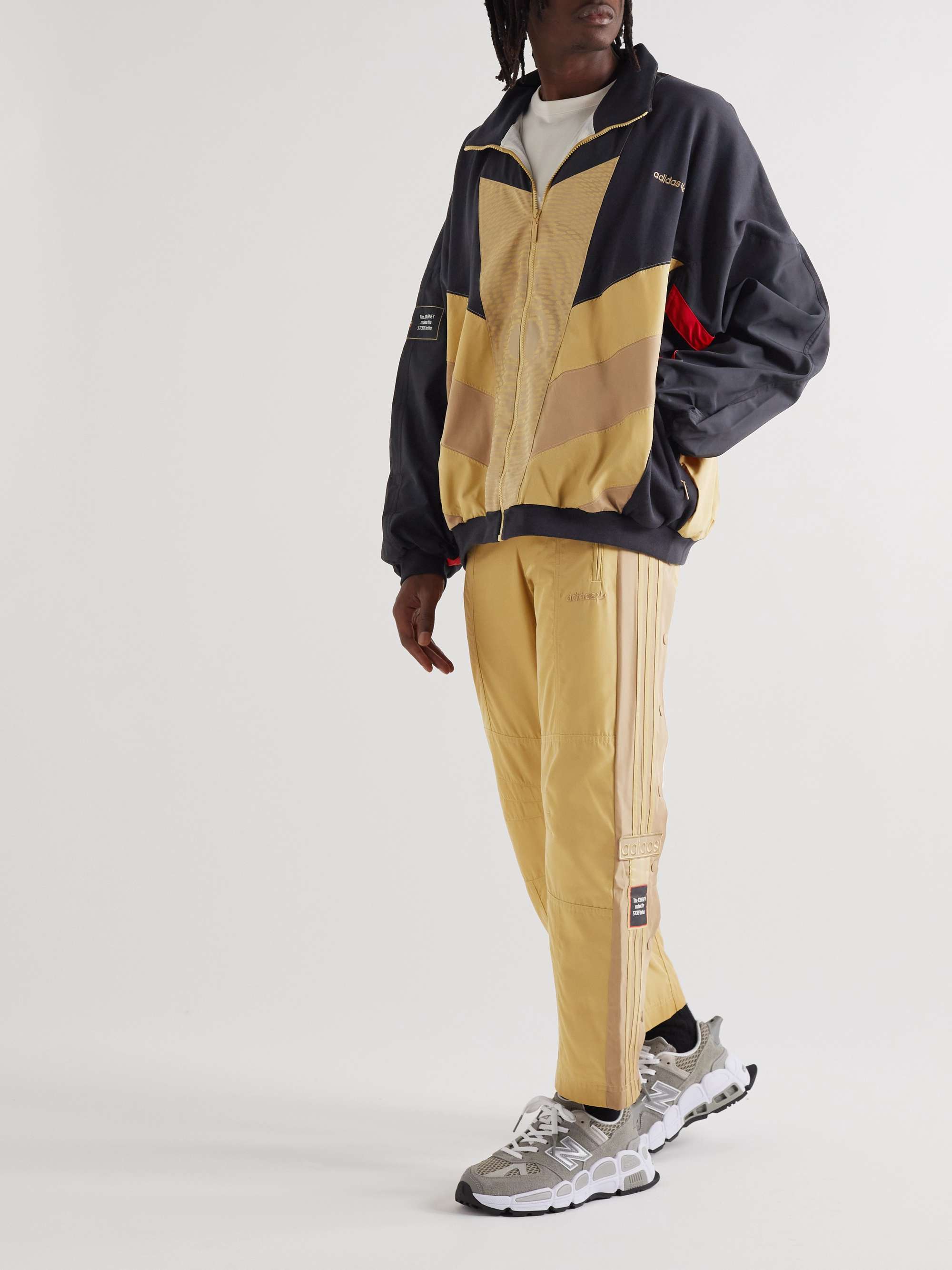 ADIDAS CONSORTIUM + Midwest Kids Striped Panelled Recycled Canvas Track Pants