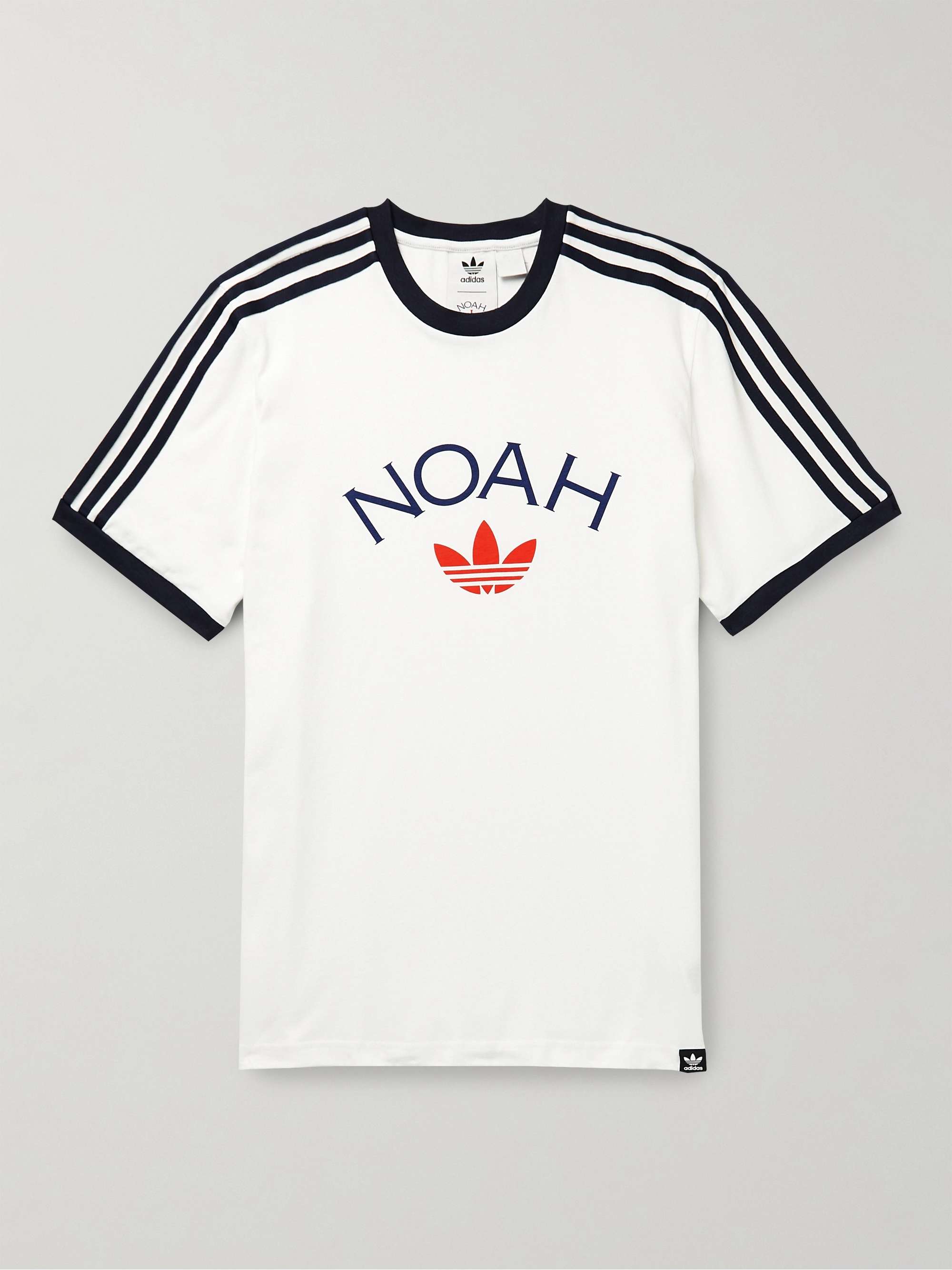 ADIDAS CONSORTIUM + Noah Striped Logo-Print Cotton-Jersey T-Shirt