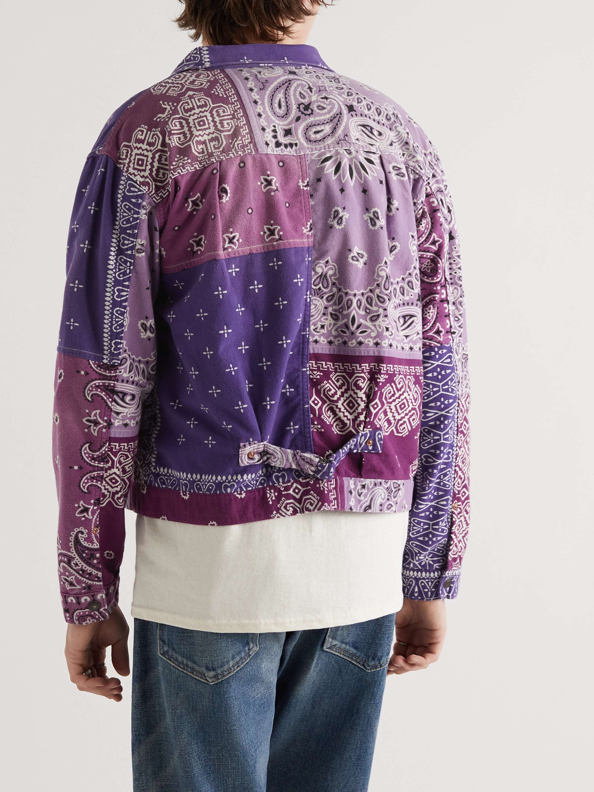 KAPITAL Slim-Fit Reversible Bandana-Print Felted Cotton Jacket