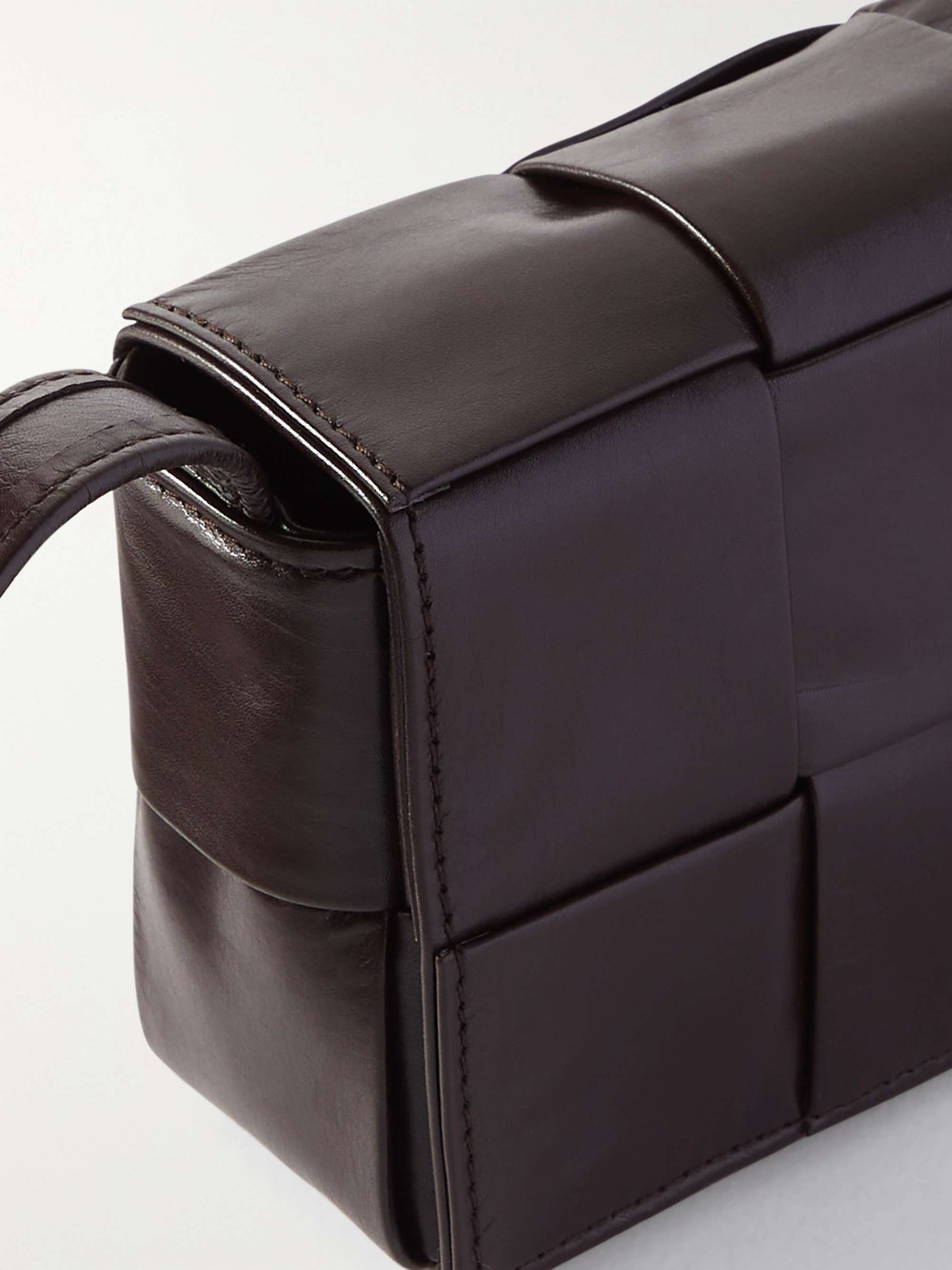 BOTTEGA VENETA Cassette Mini Intrecciato Leather Messenger Bag