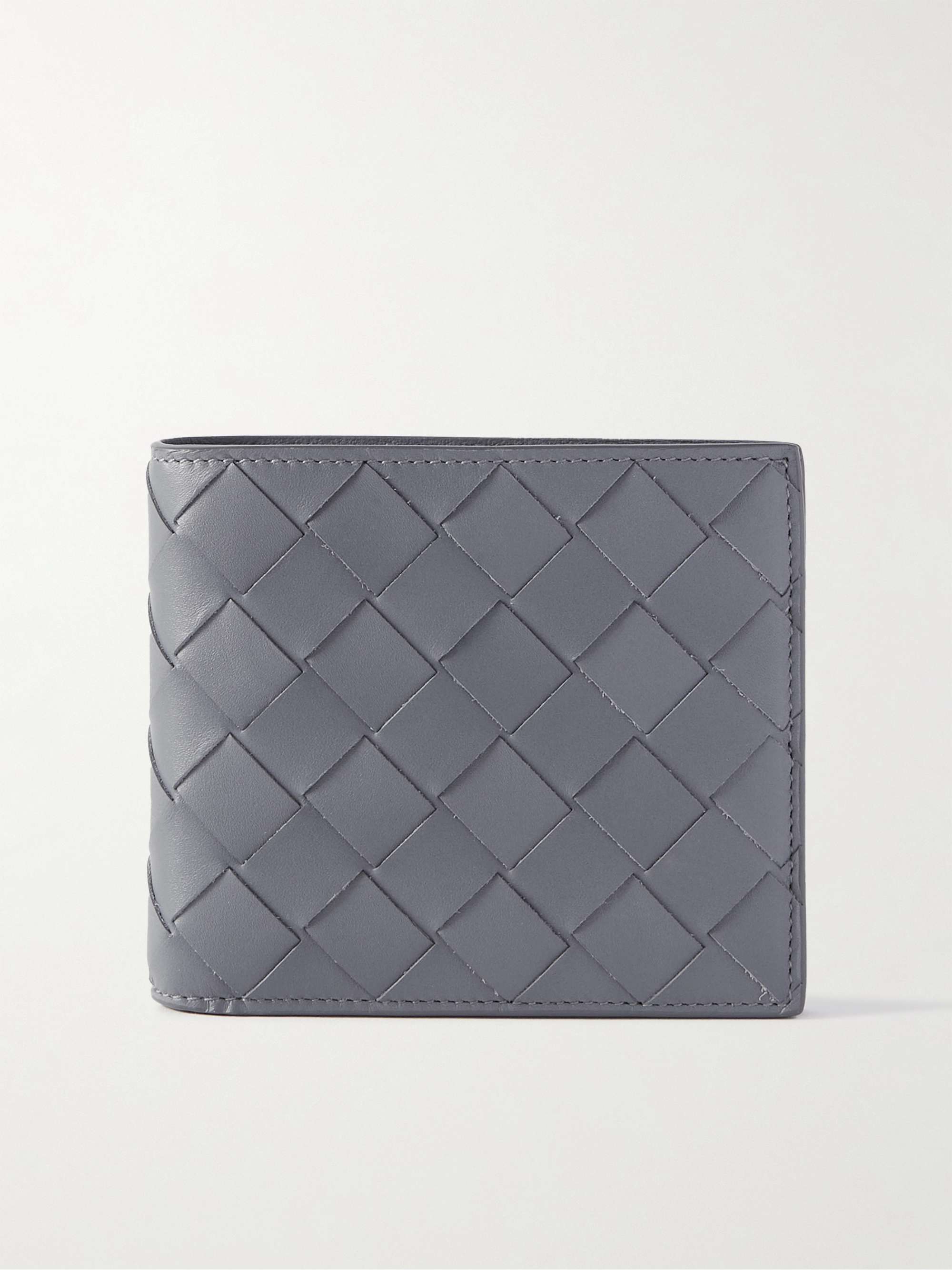 Dark gray Sartorial Cross-Grain Leather Billfold Wallet 