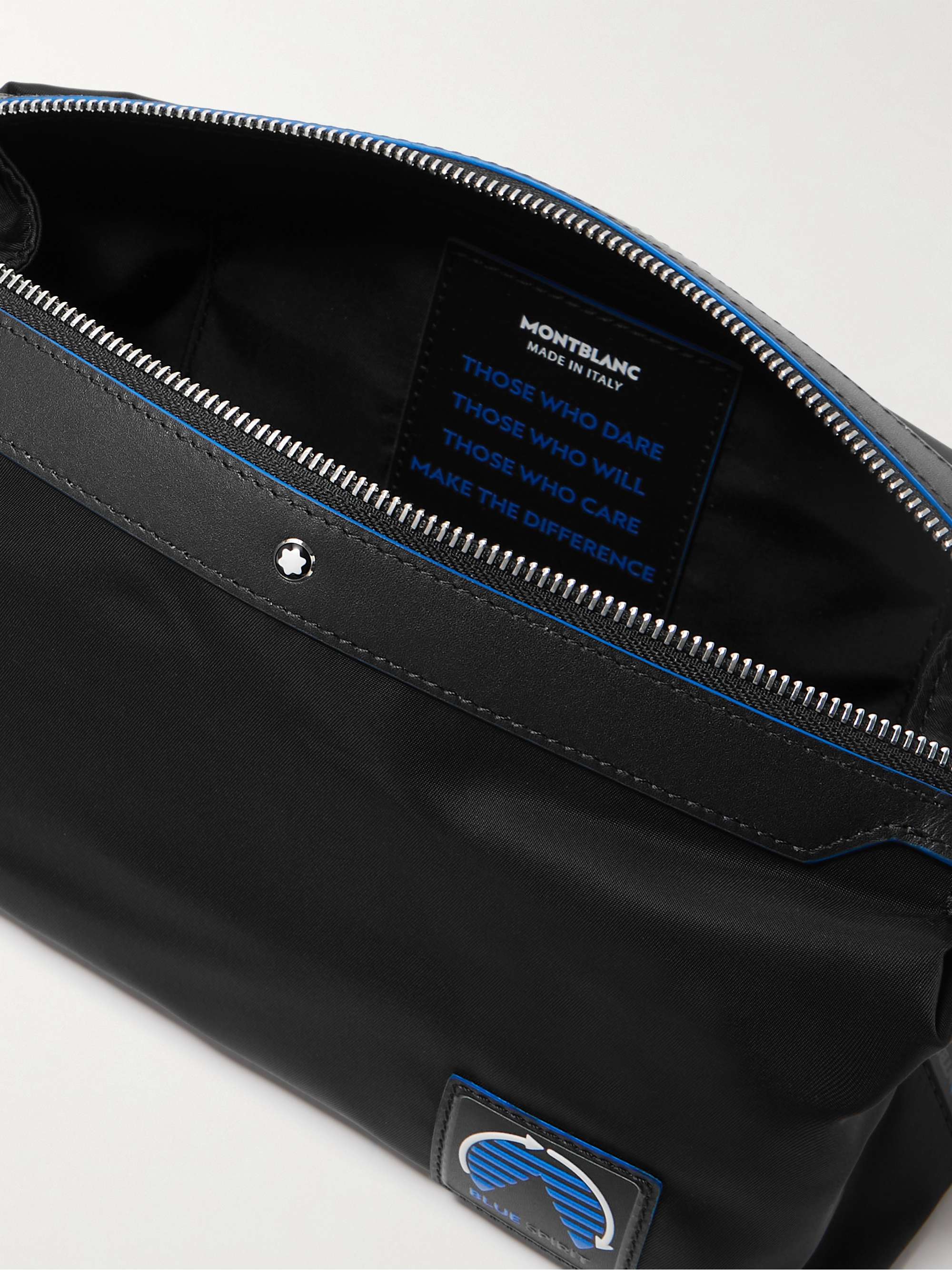 MONTBLANC Blue Spirit Leather-Trimmed ECONYL Wash Bag