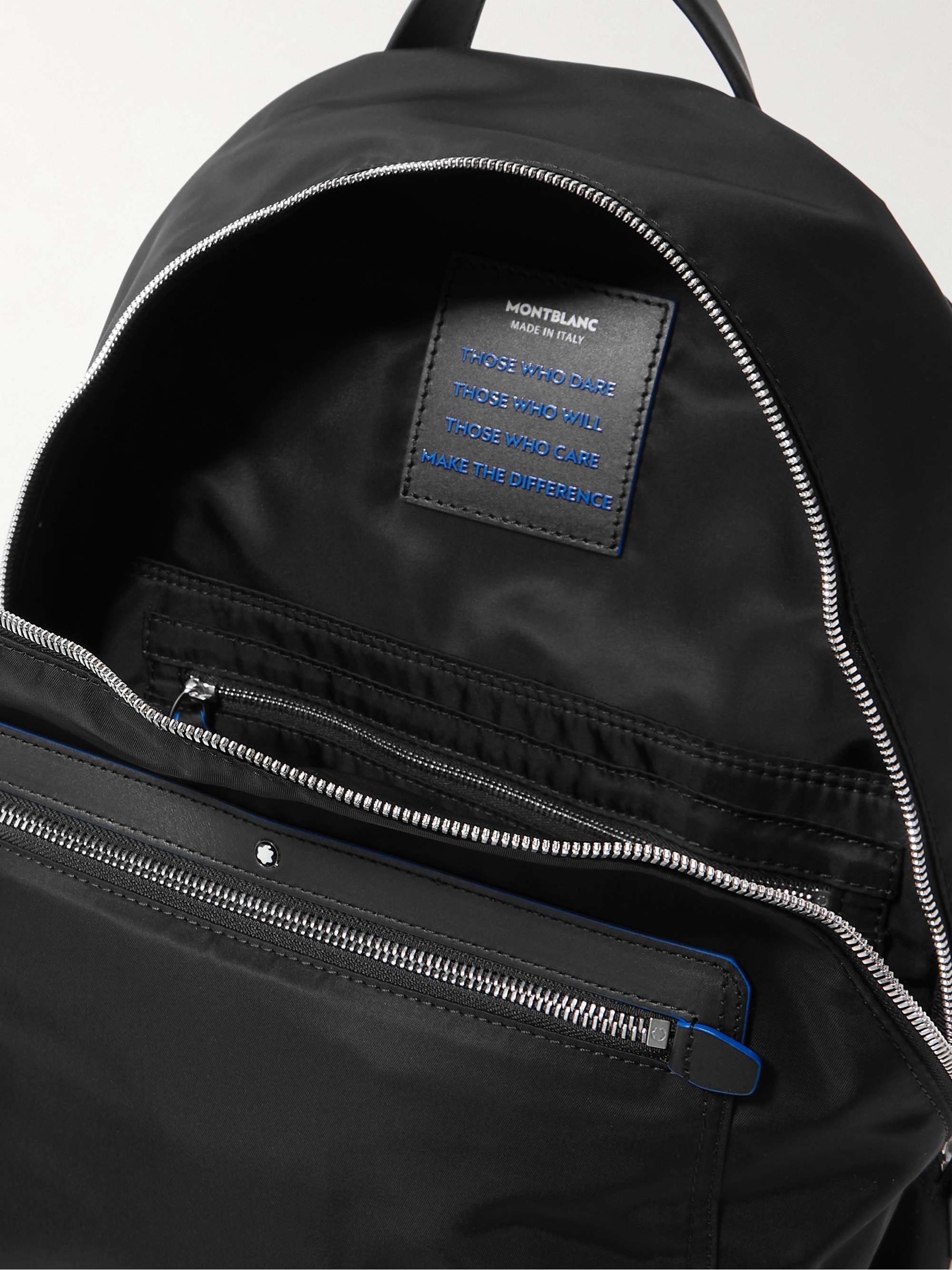 MONTBLANC Blue Spirit Leather-Trimmed ECONYL Backpack