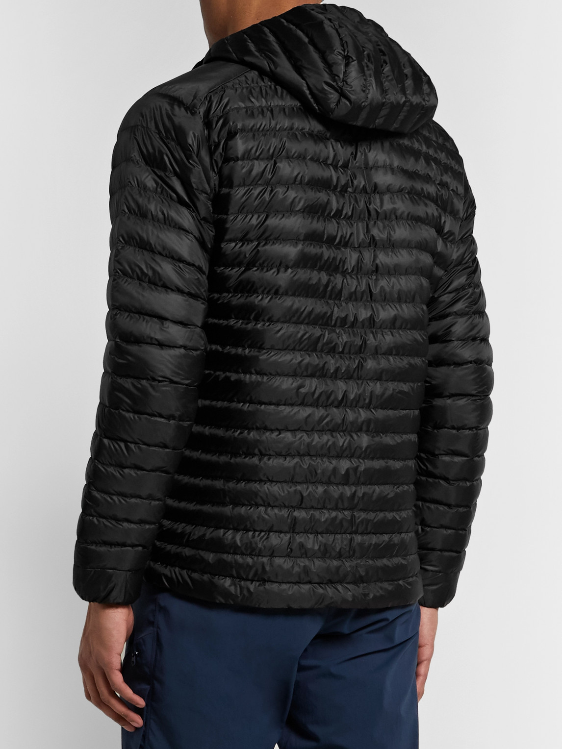 Shop Arc'teryx Cerium Sl Packable Quilted Shell Hooded Down Jacket In Black
