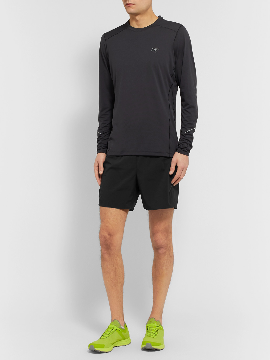 Arc'teryx Motus Slim-fit Teslin Running Shorts In Black