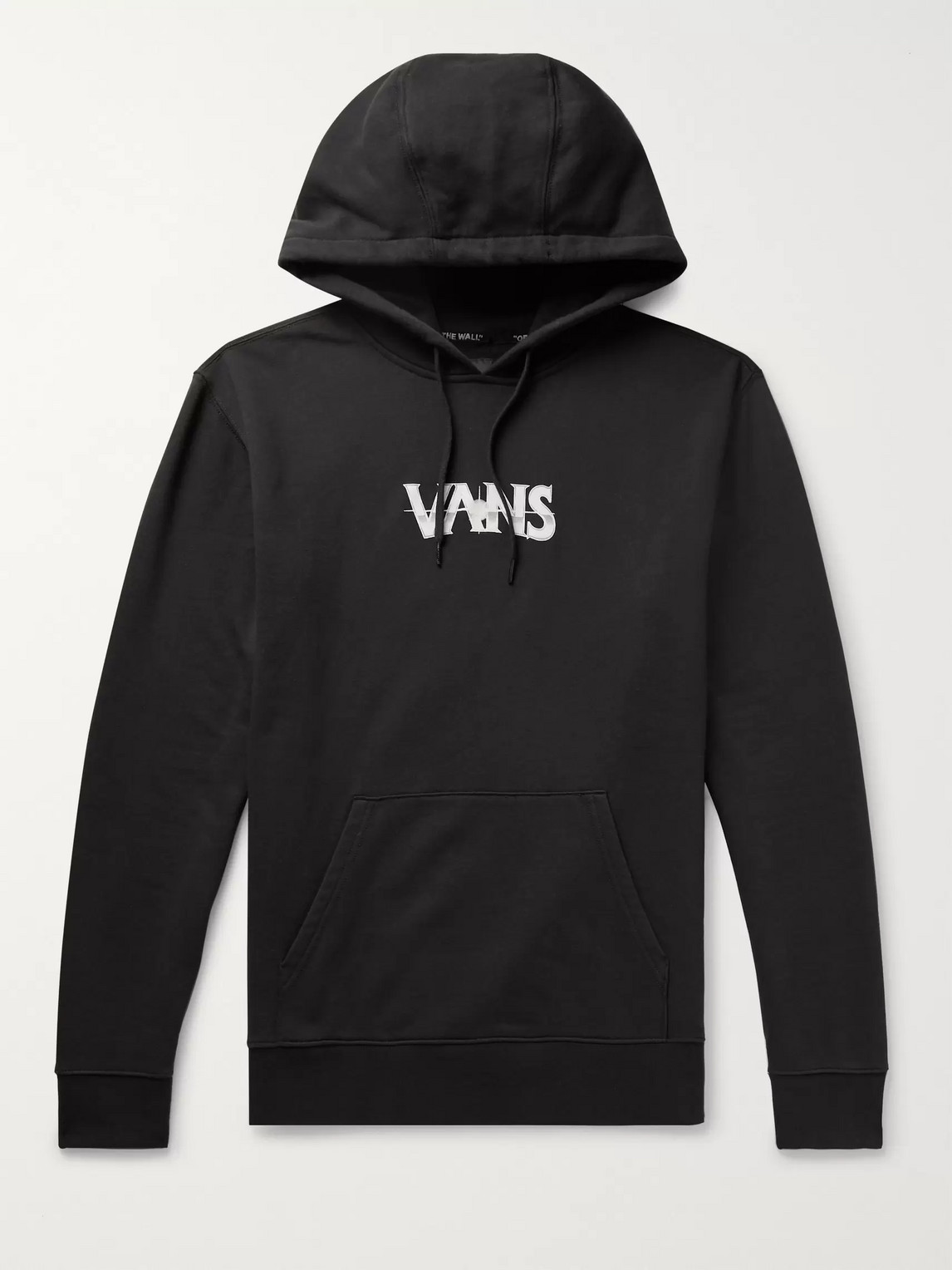 Vans Dark Times Logo-print Fleece-back Cotton-blend Jersey Hoodie In Black