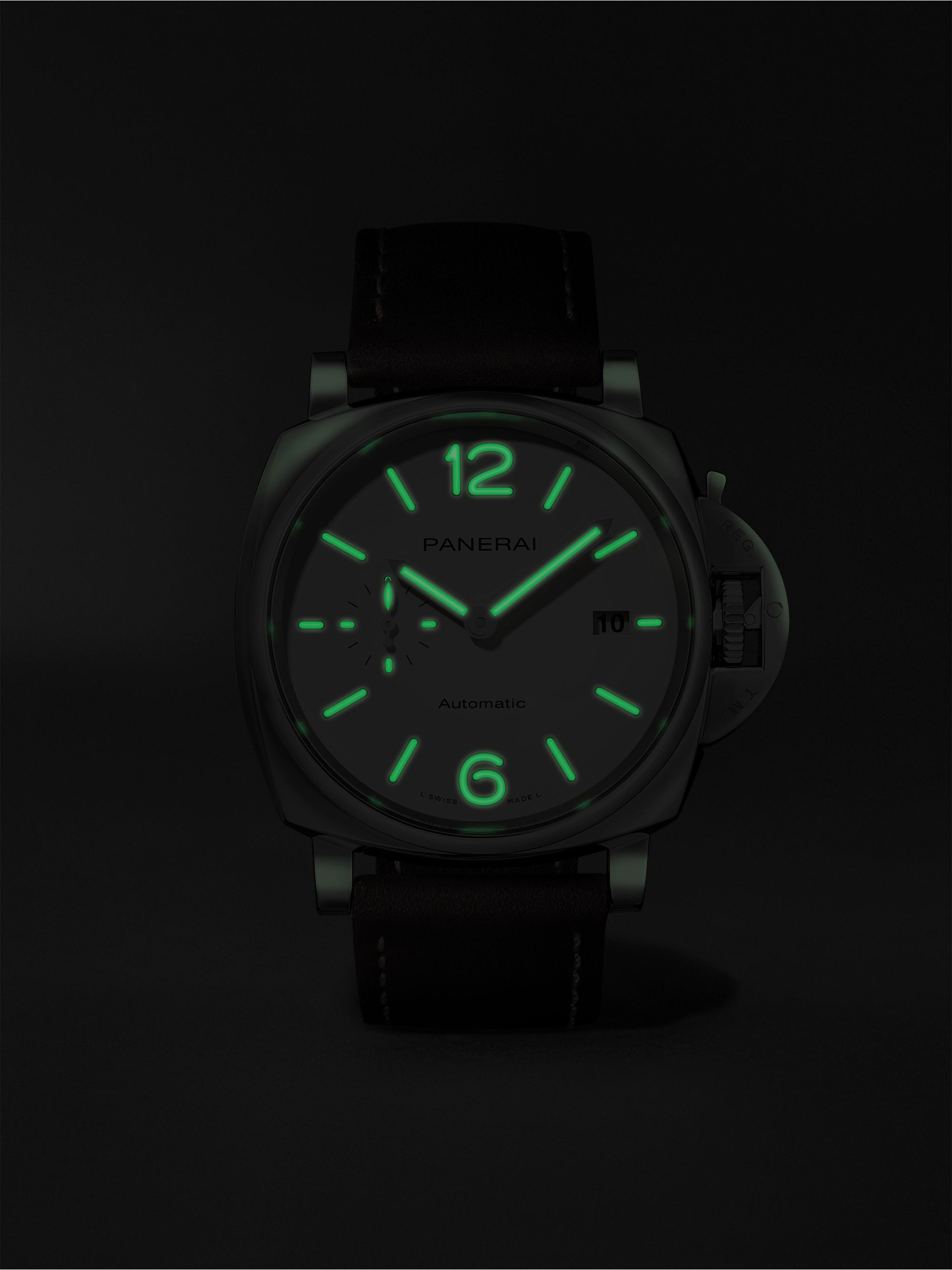 PANERAI Luminor Due Automatic 42mm Stainless Steel and Leather Watch, Ref. No. PAM01046