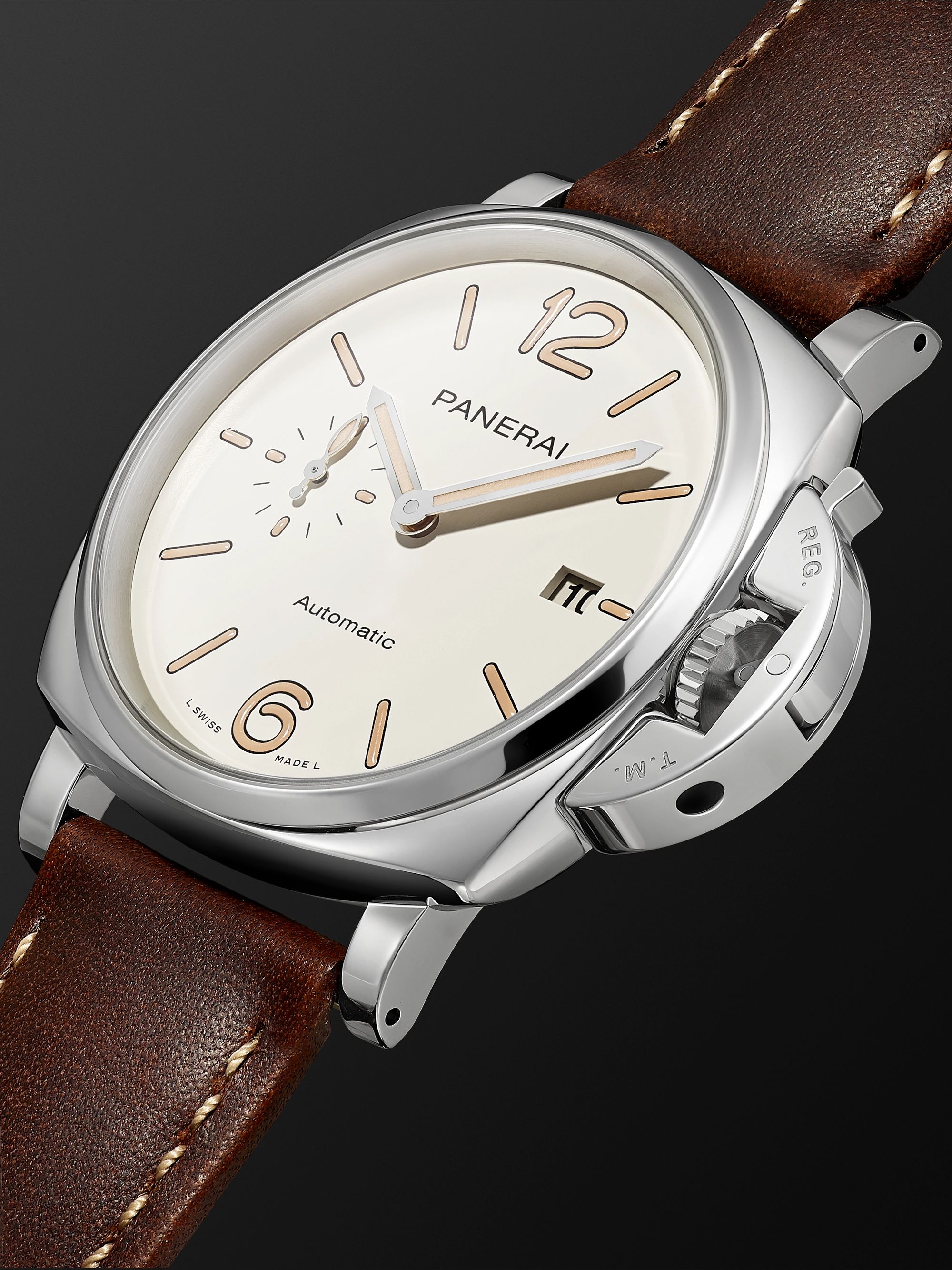PANERAI Luminor Due Automatic 42mm Stainless Steel and Leather Watch, Ref. No. PAM01046