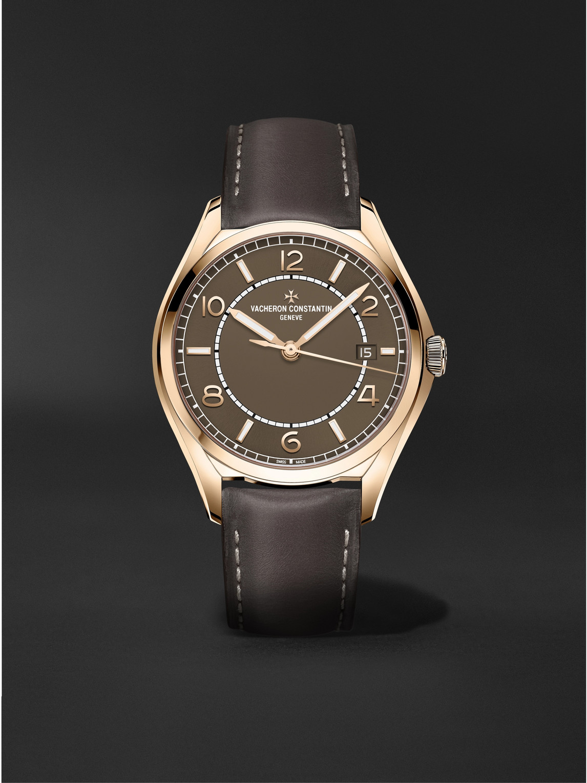 Vacheron Constantin Fiftysix Automatic 40mm 18-karat Pink Gold And Leather Watch, Ref. No. 4600e/000r-b576 In Brown