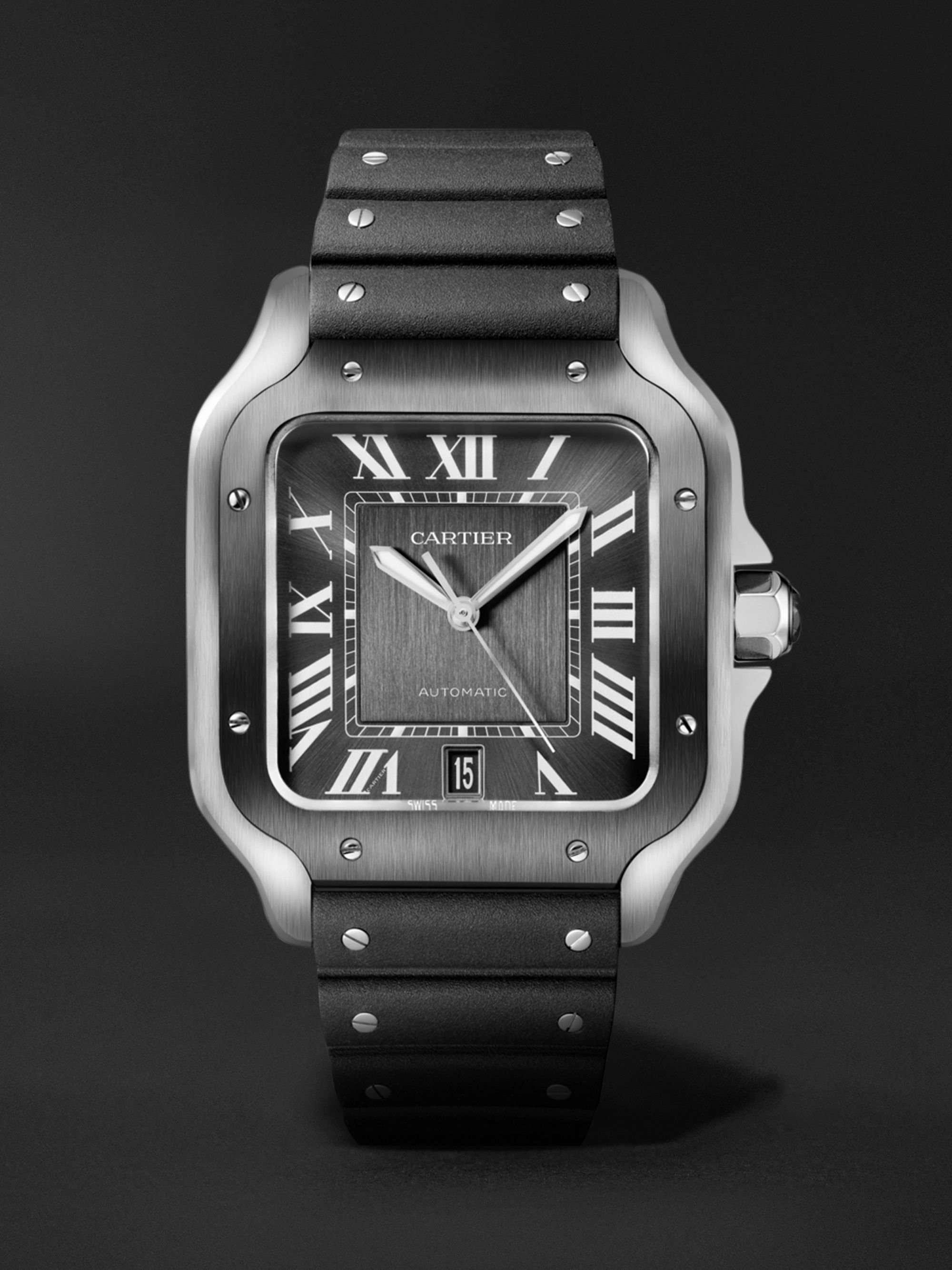 CARTIER Santos de Cartier Automatic 39.8mm Steel Watch, Ref. No. WSSA0037