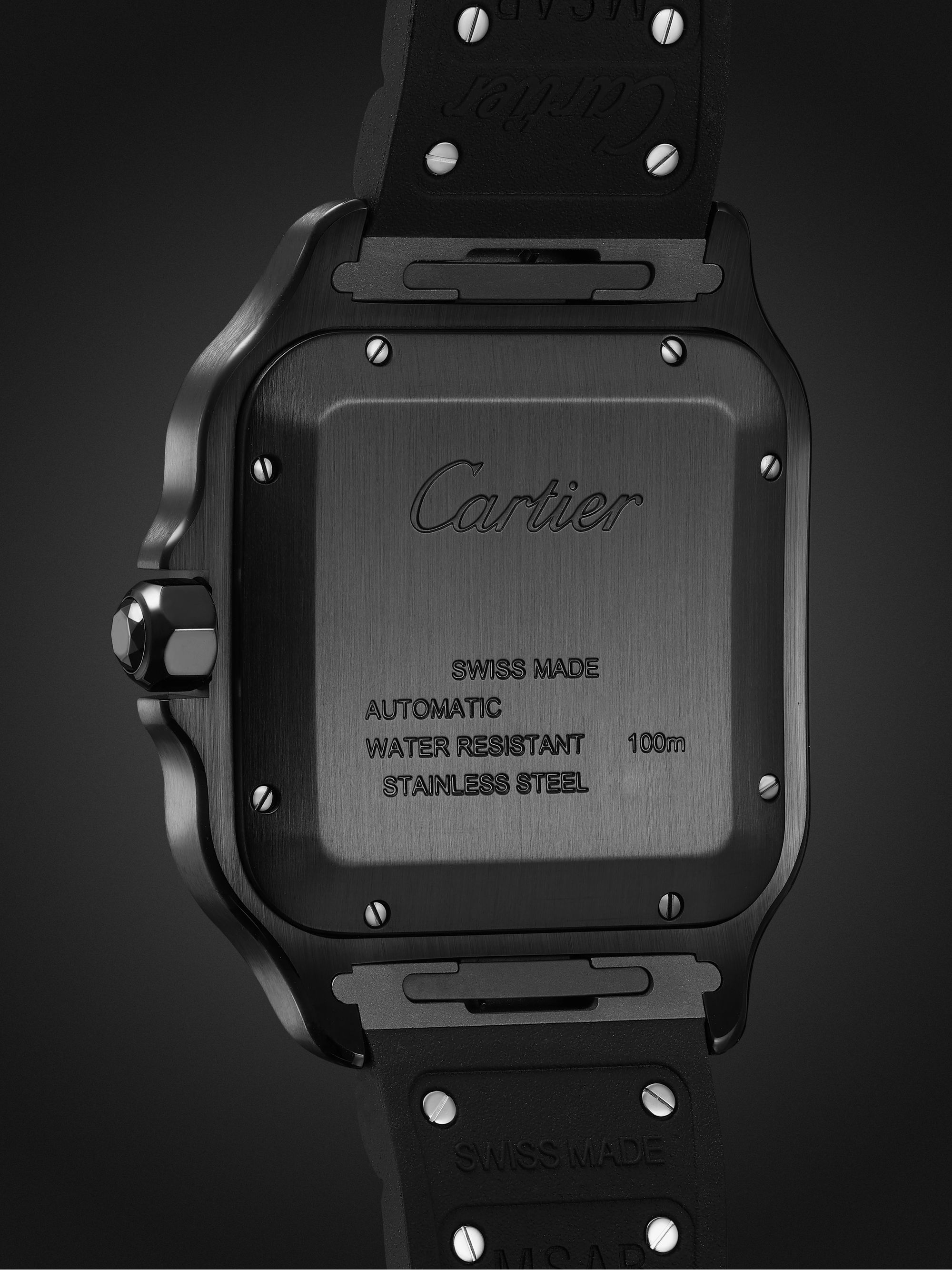 CARTIER Santos de Cartier Automatic 39.8mm Steel and Alligator Leather Watch, Ref. No. WSSA0039