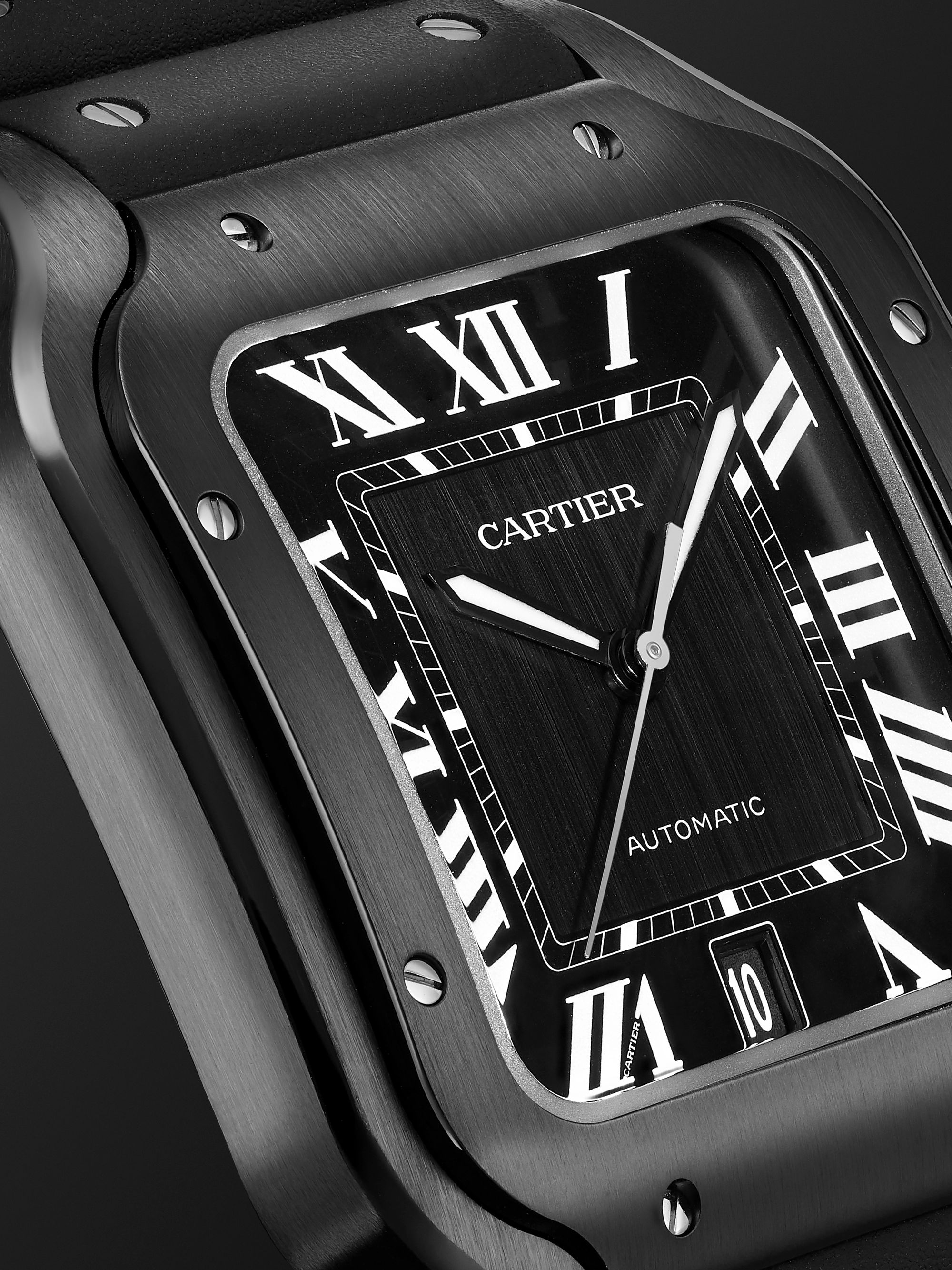 CARTIER Santos de Cartier Automatic 39.8mm Steel and Alligator Leather Watch, Ref. No. WSSA0039