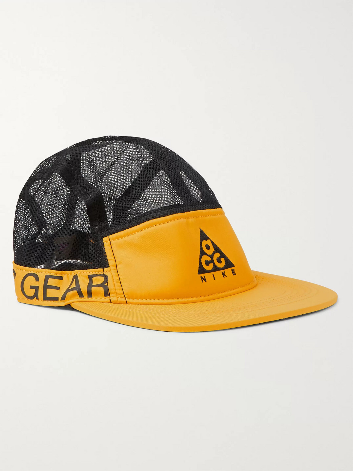 Nike Acg Nrg Aw84 Logo-embroidered Mesh And Twill Baseball Cap In Yellow