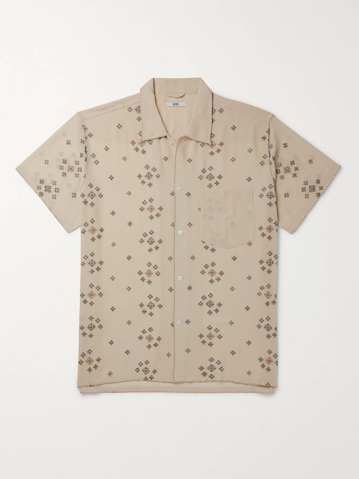 Bode Star Cross Stitch Shirt In Neutrals | ModeSens
