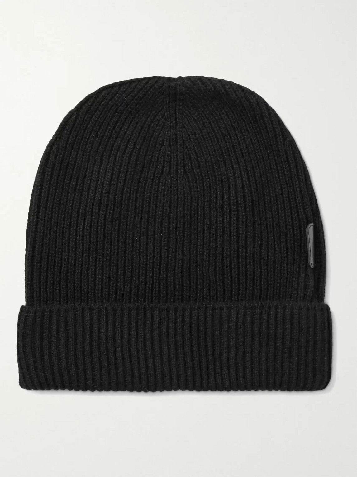 Tom Ford Ribbed Cashmere Beanie In Black