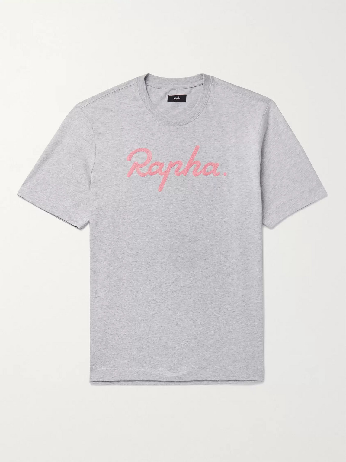 Rapha Logo-embroidered Mélange Cotton-jersey T-shirt In Grey