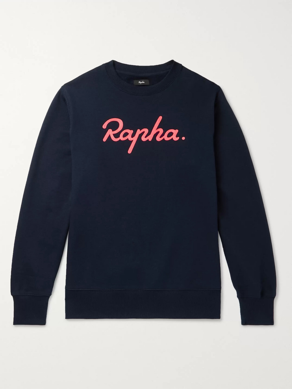 Rapha Logo-embroidered Fleece-back Cotton-jersey Sweatshirt In Blue
