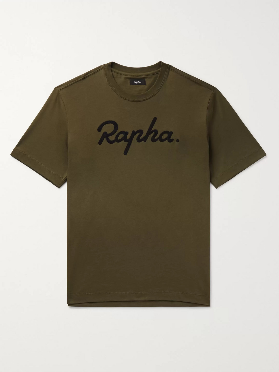 Rapha Logo-embroidered Mélange Cotton-jersey T-shirt In Green
