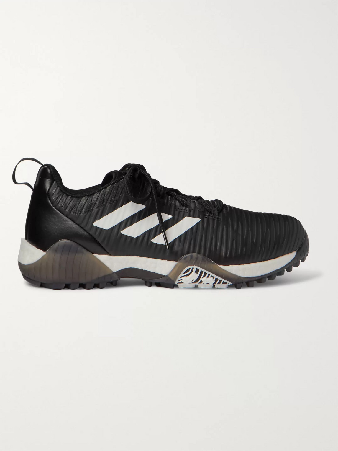 Adidas Golf Codechaos Coated Mesh And Leather Golf Shoes In Black