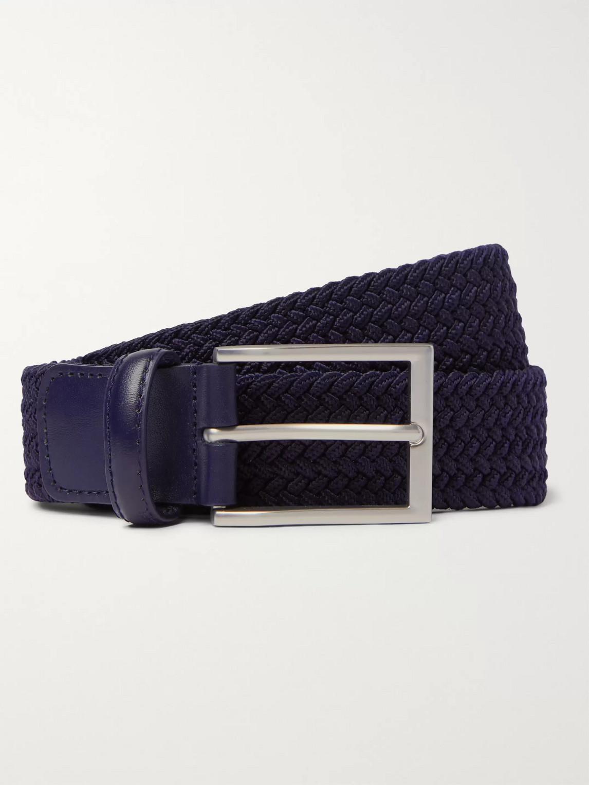 Kjus 3.5cm Leather-trimmed Webbing Belt In Blue