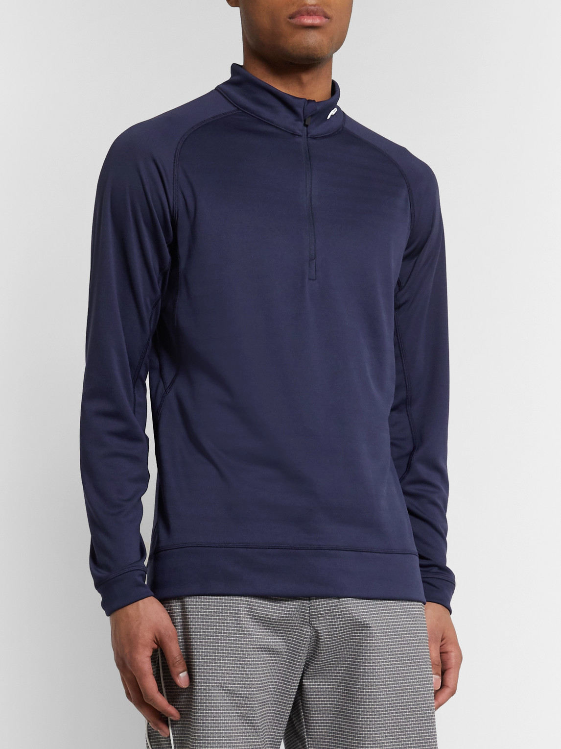Shop Kjus Keano Slim-fit Stretch-jersey Half-zip Golf Top In Blue