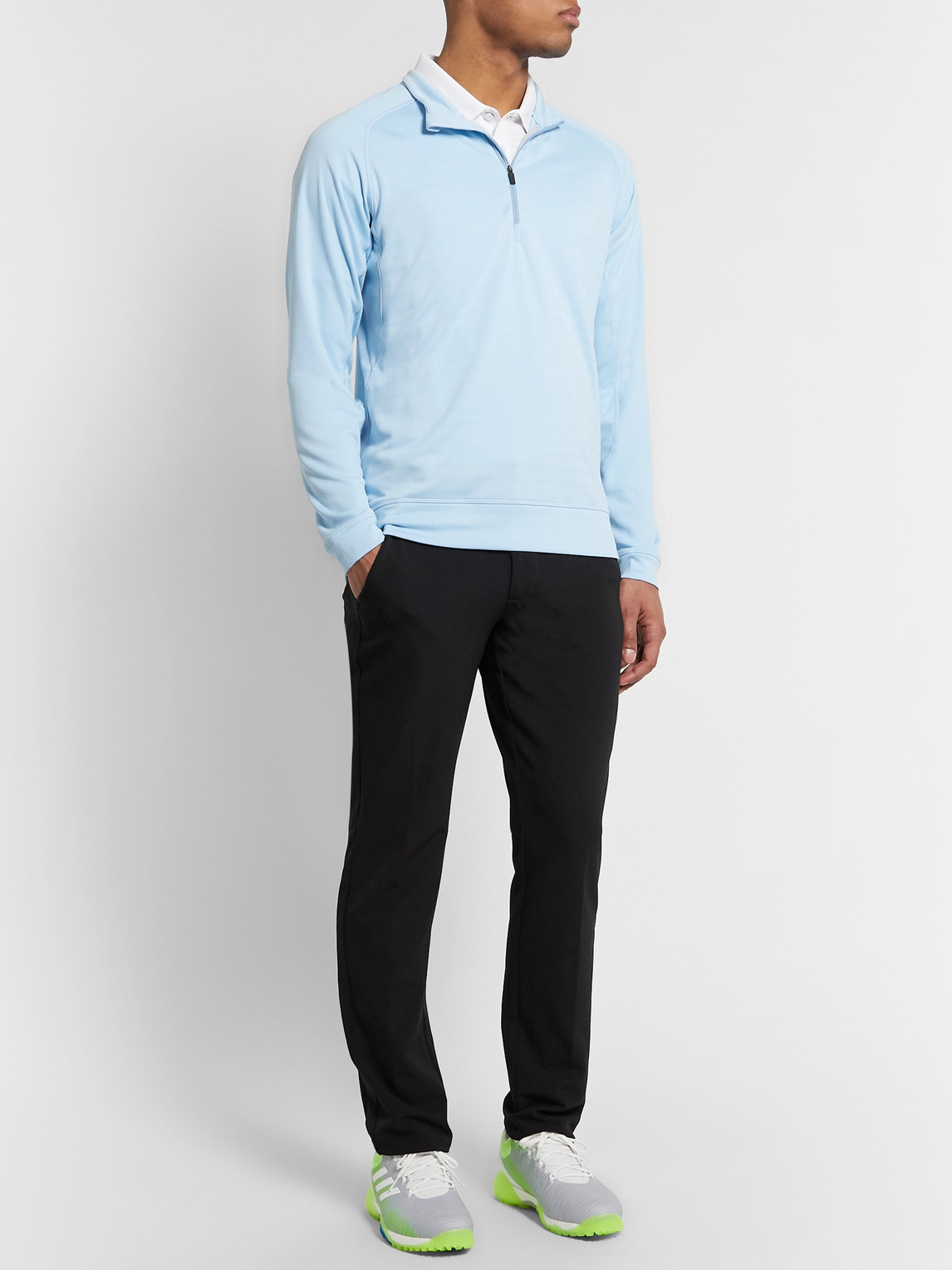 Kjus Keano Slim-fit Stretch-jersey Half-zip Golf Top In Blue