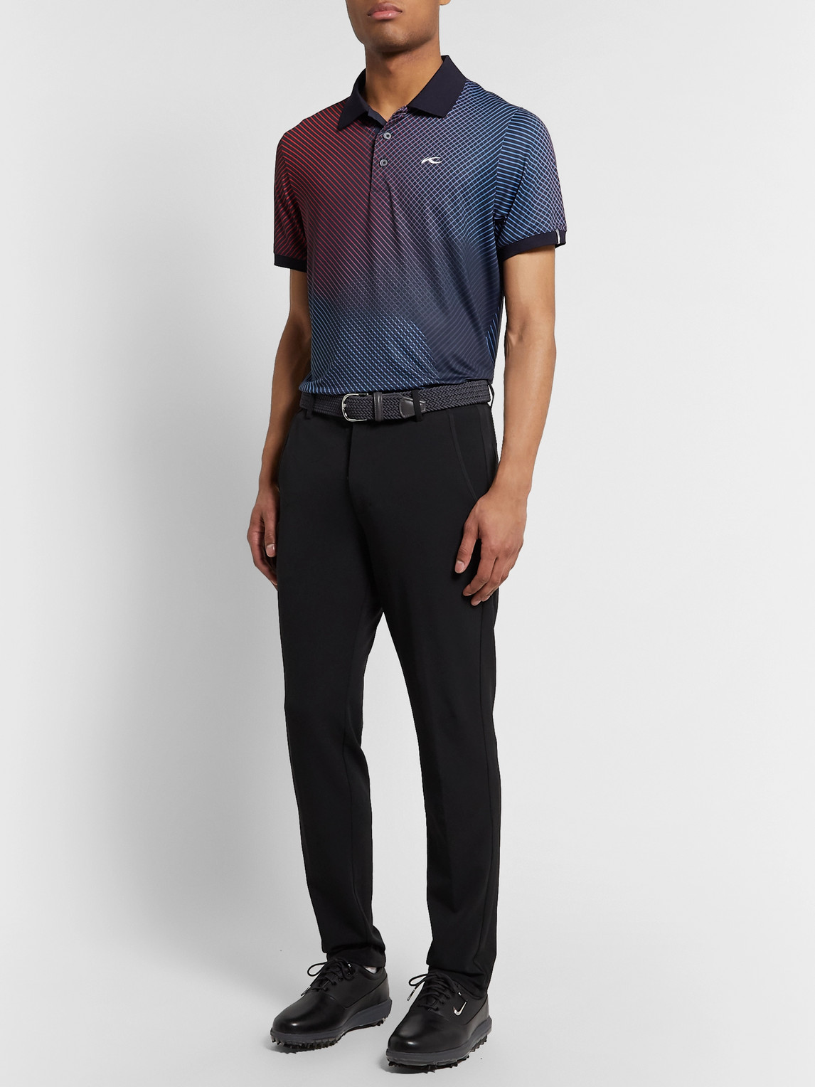 Kjus Spot Slim-fit Printed Stretch-jersey Golf Polo Shirt In Blue