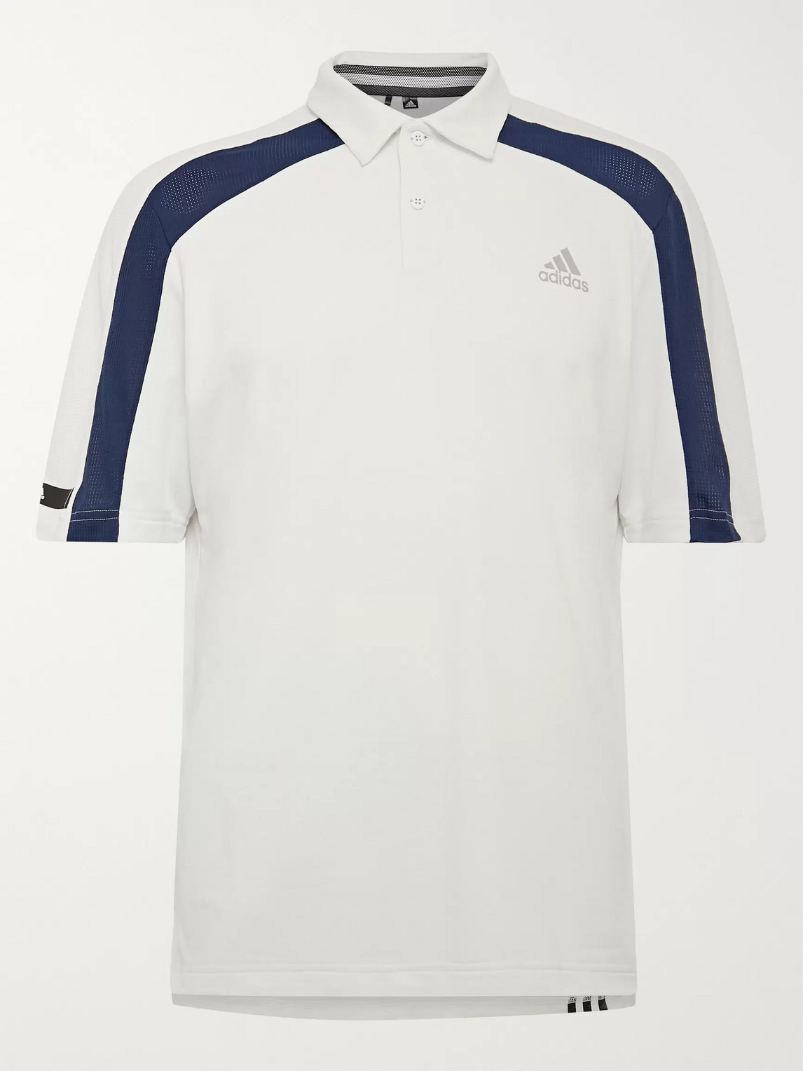 Adidas Golf Colour-block Heat.rdy Mesh Golf Polo Shirt In White