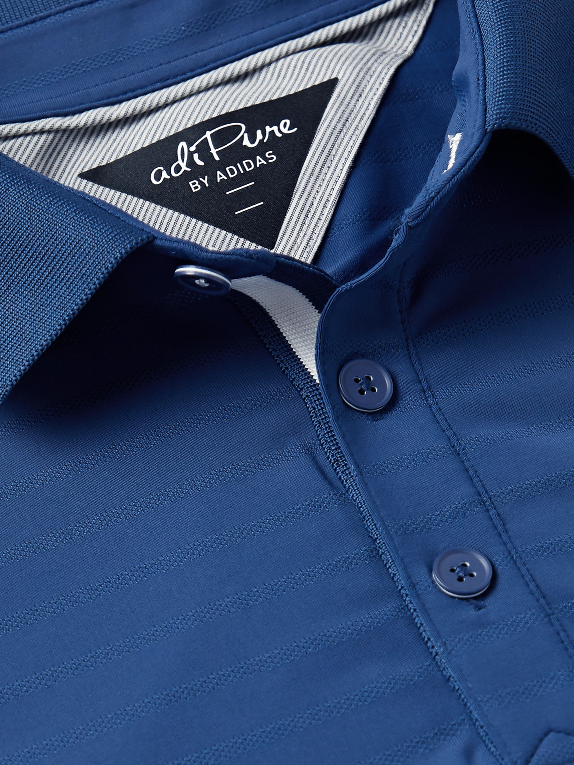 Shop Adidas Golf Adipure Premium Performance Striped Stretch-jersey Golf Polo Shirt In Blue