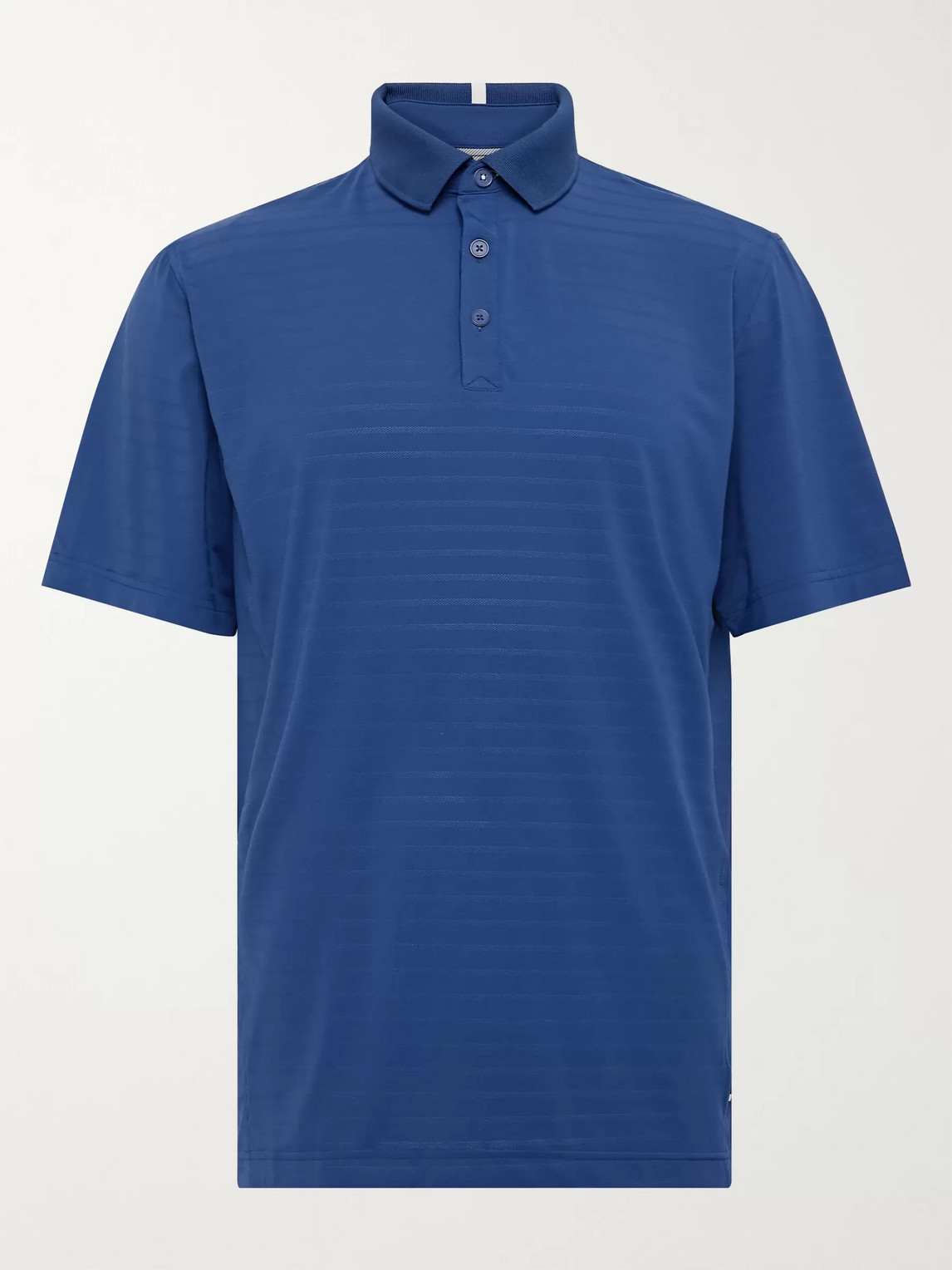 Adidas Golf Adipure Premium Performance Striped Stretch-jersey Golf Polo Shirt In Blue
